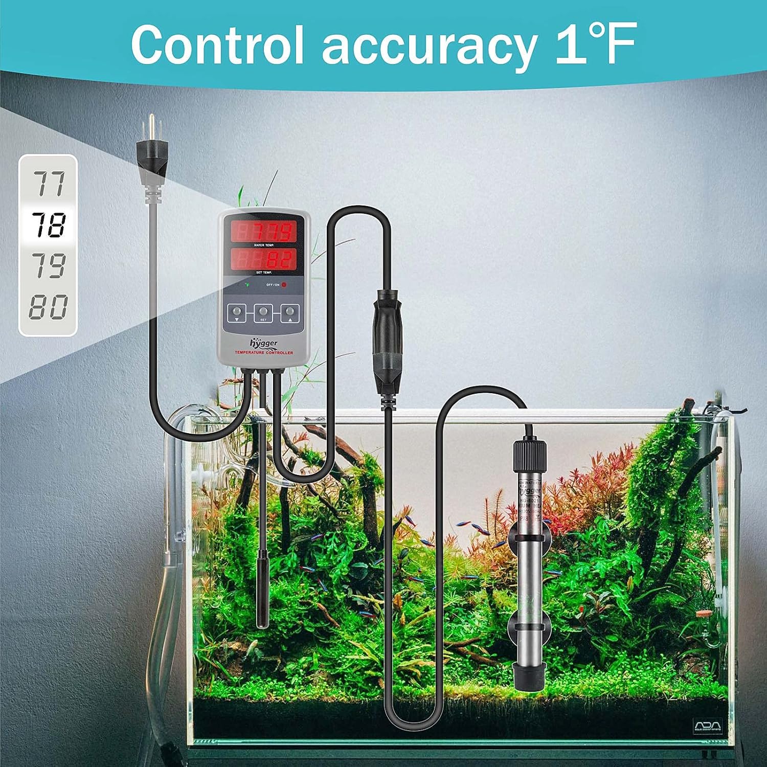 hygger 802 Aquarium Titanium Heater Rod Fish Tank Heating Element Replacement Heater Tube (Controller Excluded) 100W - Happypetzone.online - Image 4