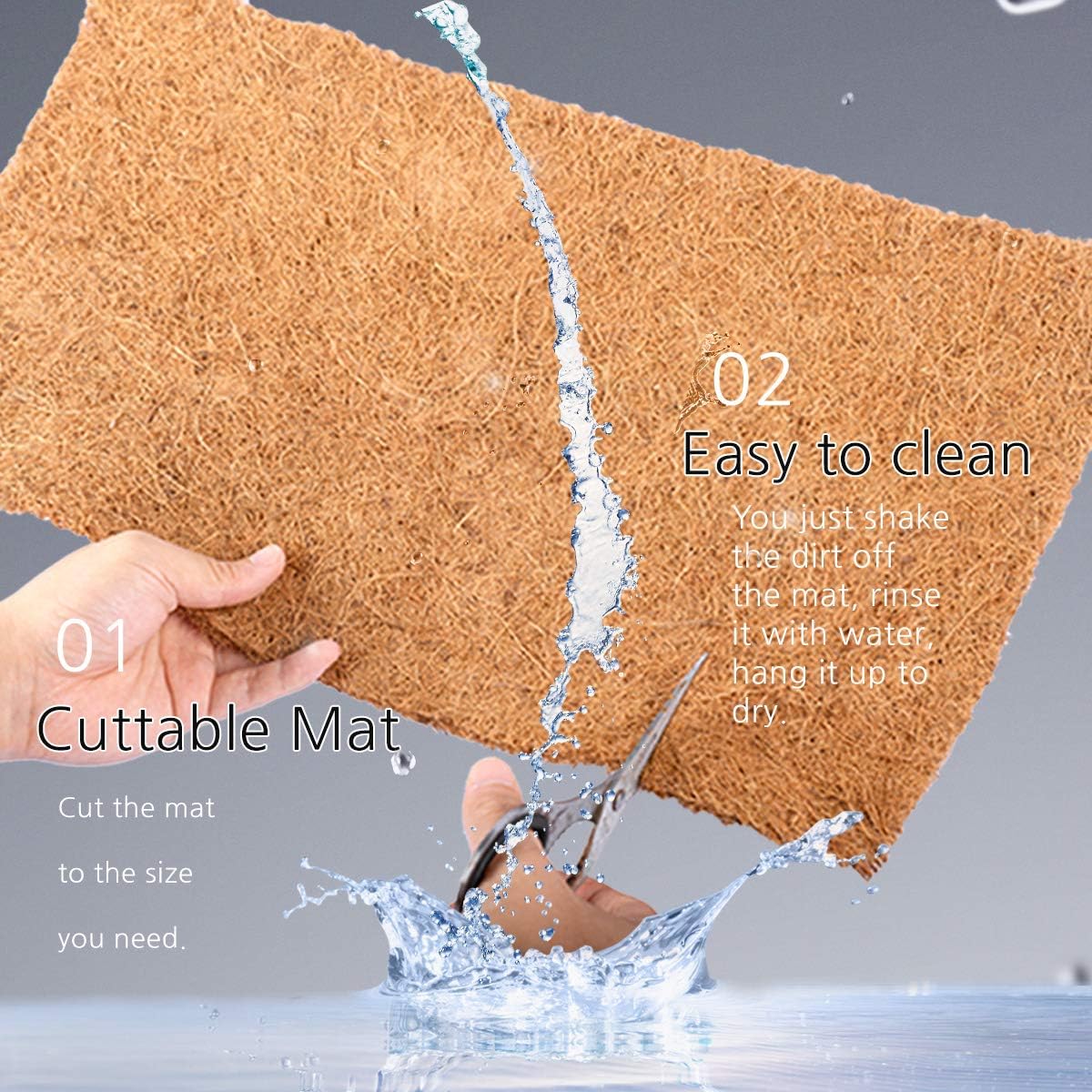 Reptile Carpet Coconut Fiber, 36" x 18" Reptile Terrarium Substrate Liner, Tortoise Bedding Carpet Mat Supplies for Pet Lizard, Chameleon, Bearded Dragon, Leopard Gecko, Iguana - Happypetzone.online - Image 7