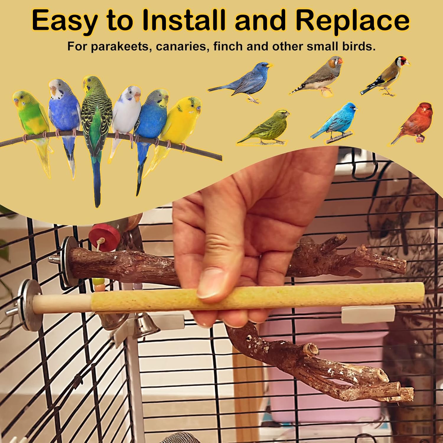 S&X 24-Pack Sand Perch Covers for Parakeets Canaries Finches & Other Small Birds, Bird Perch Covers Sandpaper - Happypetzone.online - Image 6