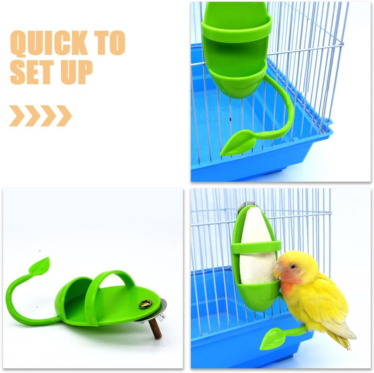 2pcs Parakeet Cuttlebone Holder Stand Feeder Rack with Tray for Bird Cage Calcium Supplement Feeding Accessory for Small Parrots Cockatiels - Happypetzone.online - Image 7