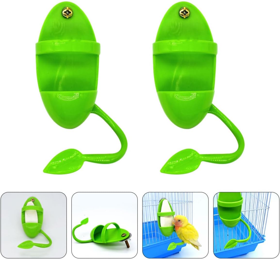 2pcs Parakeet Cuttlebone Holder Stand Feeder Rack with Tray for Bird Cage Calcium Supplement Feeding Accessory for Small Parrots Cockatiels - Happypetzone.online - Image 8