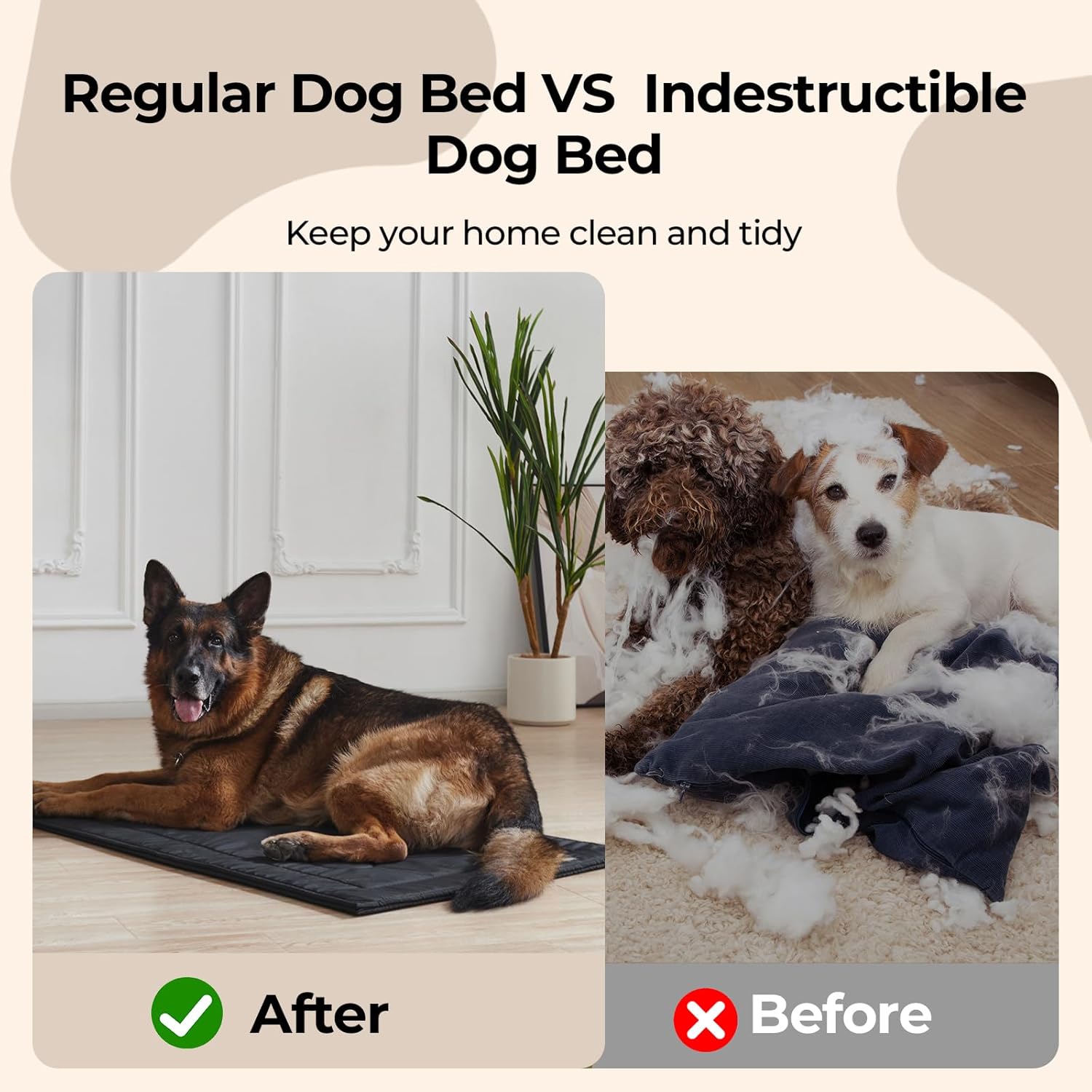 Chew Proof Dog Crate Pad - Indestructible Durable Dog Bed for Aggressive Chewers, Machine Washable & Waterproof Indoor Outdoor Tough Kennel Pad for Medium Dogs (Medium (22"x35")) - Happypetzone.online - Image 4