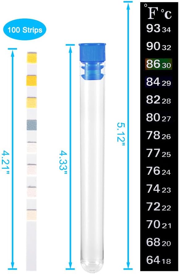 DaToo 8 in 1 Aquarium Test Kit Fish Tank Test Strips Accurate Water Quality Testing Strips for Ammonia PH Total Alkalinity Carbonate Hardness Free Chlorine Nitrate Nitrite Temperature (100 Strips) - Happypetzone.online - Image 2