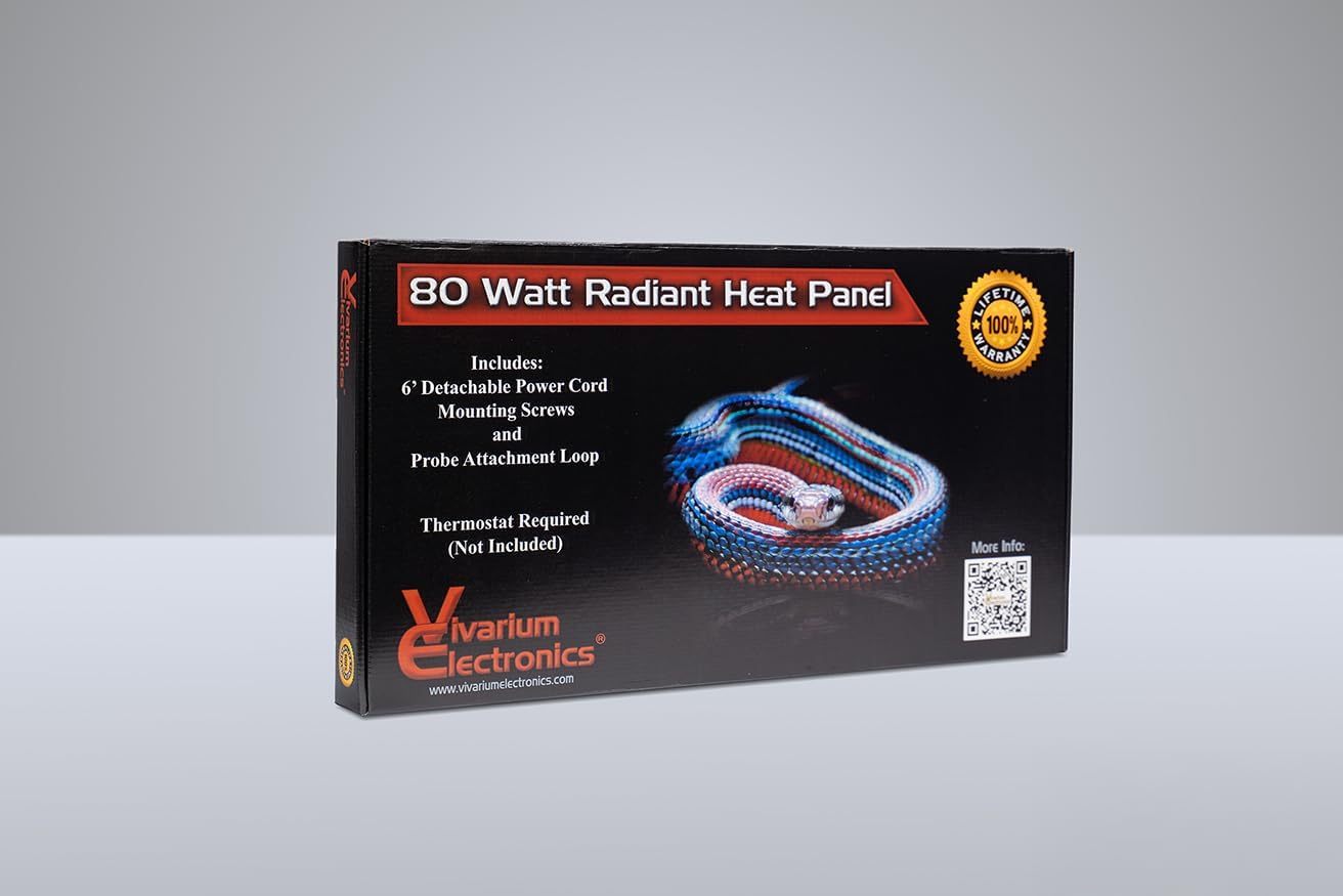 Radiant Heat Panels Made in USA 80W–Premium Reptile Heater Mounts Easily with Included Screws Reptile Heat Panel, Snake Heater, Bearded Dragon, Gecko and Hermit Crab Accessories - Happypetzone.online - Image 3