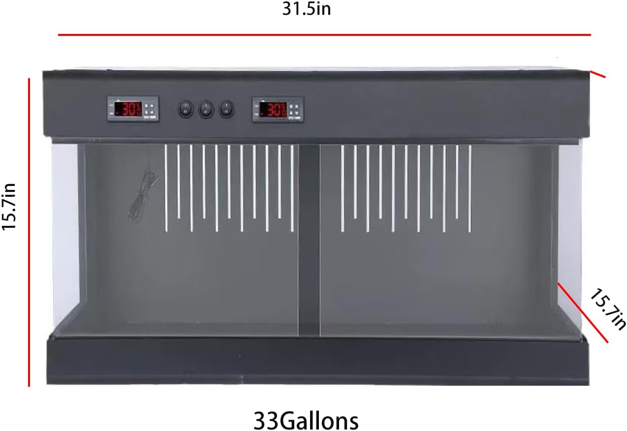 PVC Reptile Terrarium Tanks Enclosure for Ball Python Snake Gecko Bearded Dragon, PVC Reptile Lounge Habitat with Glass Sliding Door and Intelligent Thermostat (33gallons) - Happypetzone.online - Image 5