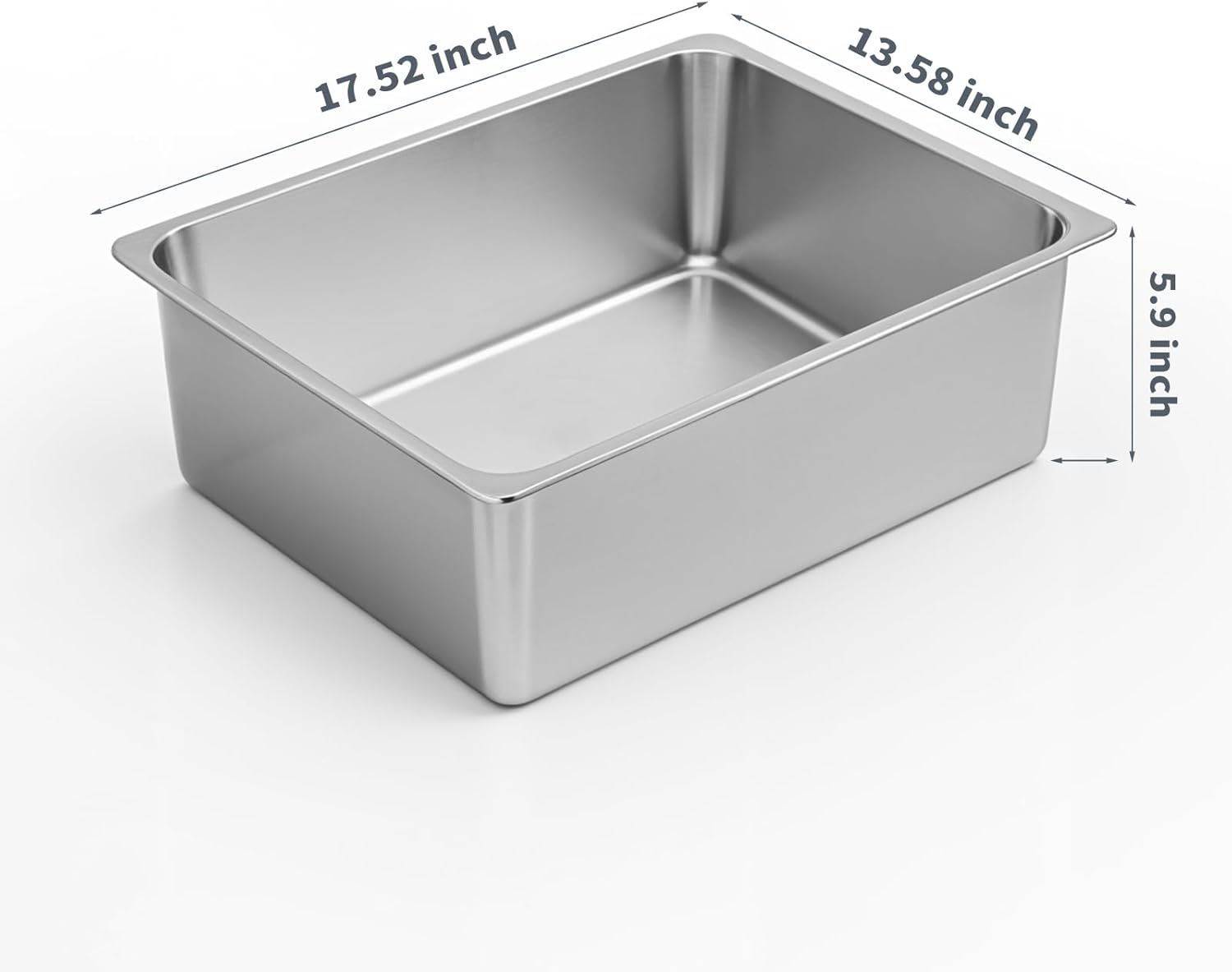 Kirecoo Stainless Steel Cat Litter Box - Metal High Sided Cat Pan, Large Stainless Steel Box, Indoor Litter Tray, Non Stick, No Smell, Easy to Clean, Pet Toilet Supplies for Kitten, Kitty, Rabbit - Happypetzone.online - Image 2
