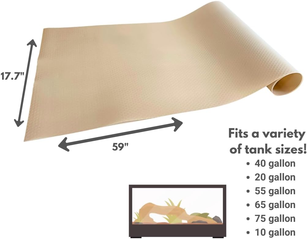Tank Liner, 17.7" x 59", Reptile Terrarium Substrate Mat Carpet Bedding, Enclosure Liner for Bearded Dragon Leopard Gecko Lizard Tortoise Snake (Beige) - Happypetzone.online - Image 2