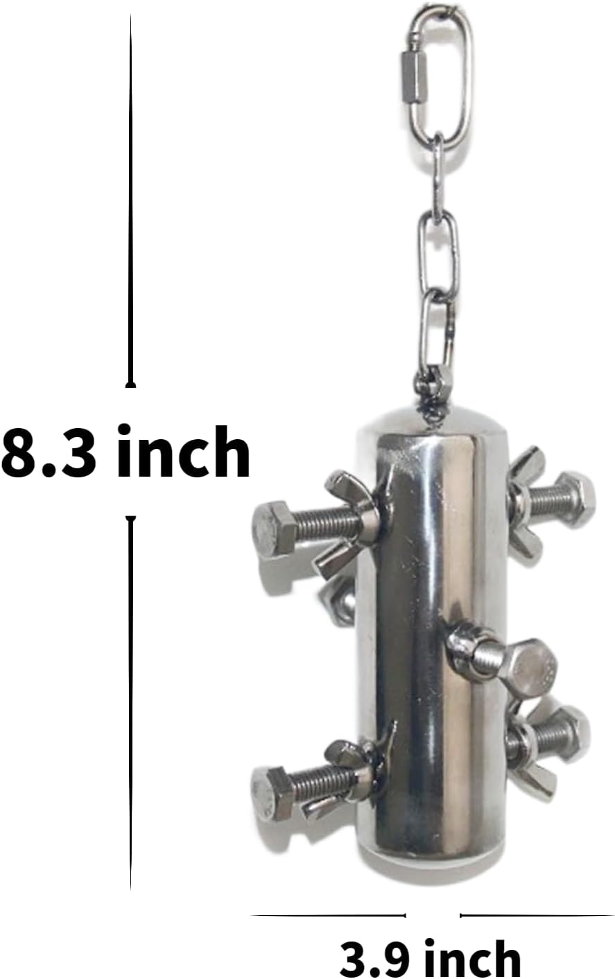 Stainless Steel Parrot Toys, Hanging Chew Bird Toys for Parrots, Bell Macaw Toys, Puzzle Interactive Foraging Bird Toys, Large Bird Toys Toys for Macaws, African Grey, Amazon Parrots - Happypetzone.online - Image 6