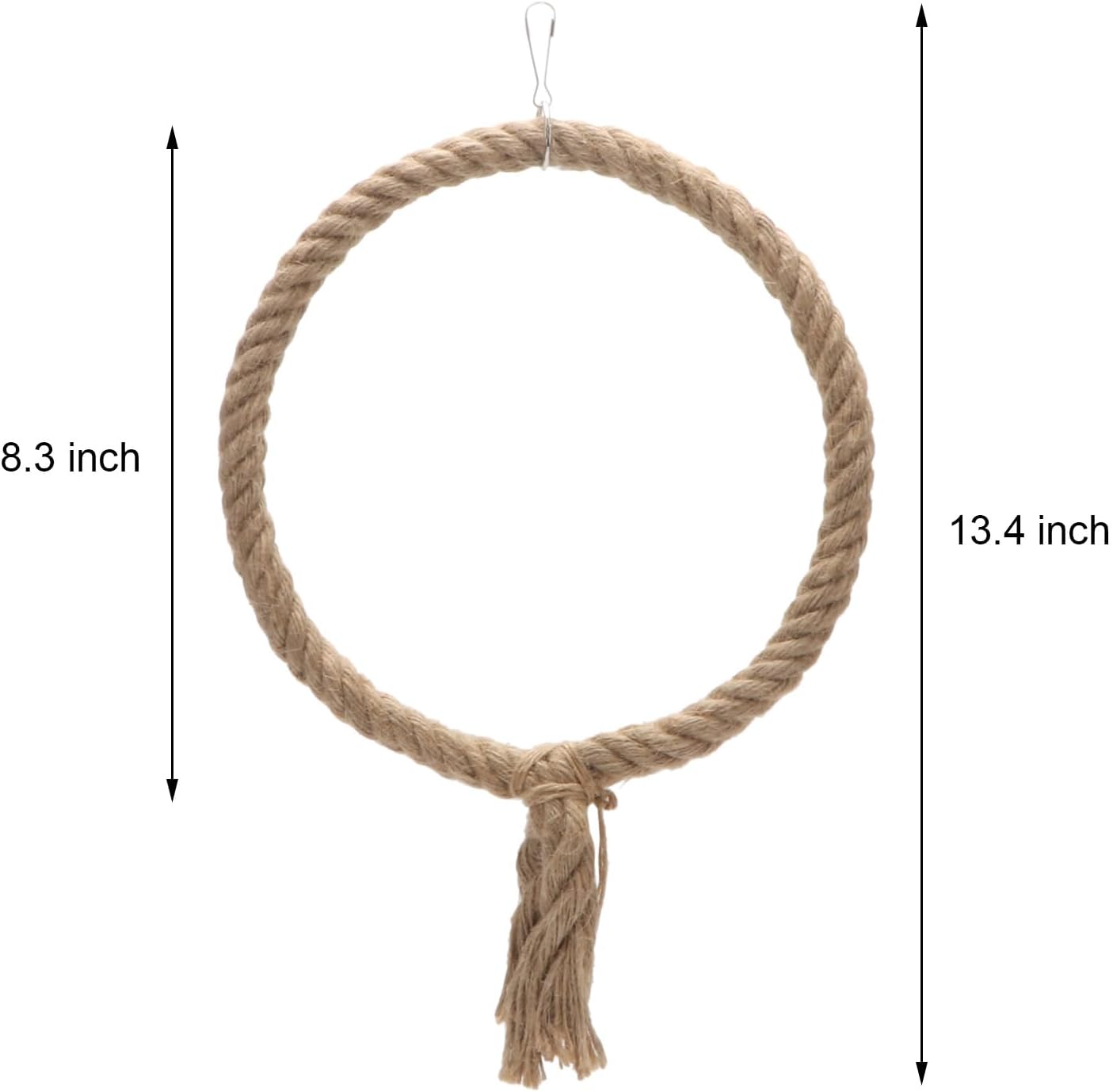 Bird Rope Swing Toy Parrot Climbing Perch Stand for Cockatiel Conure Cockatoo Parakeet Cage Hanging Decor (B: Round) - Happypetzone.online - Image 5