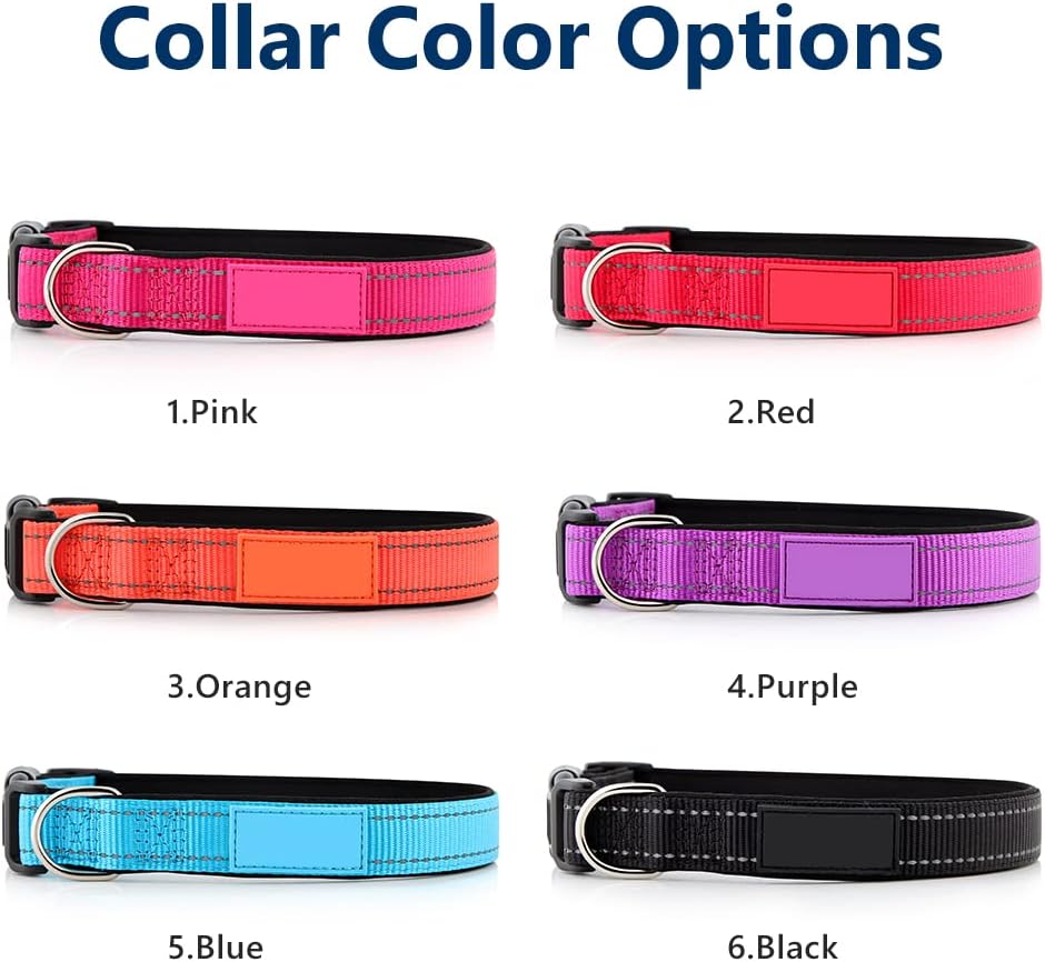 Personalized Dog Collars Custom with Pet Name and Phone Number, Soft Neoprene Padded Reflective Nylon Collar, 4 Adjustable Sizes - for Boy, Girl Dogs - Happypetzone.online - Image 6