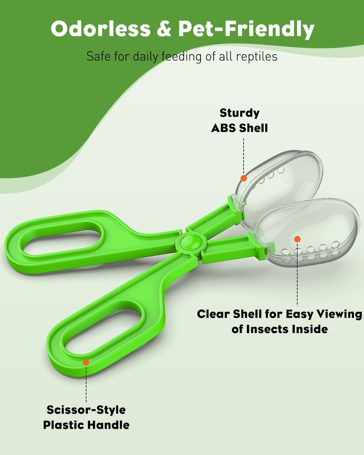 Pawfly 3 Pack Reptile Feeding Clamp, Bug Scooper, Plastic Reptile Poop Scoop, Terrarium Reptile Feeding and Cleaning Tools for Lizard Bearded Dragon Gecko Snake, 3 Colors - Happypetzone.online - Image 4
