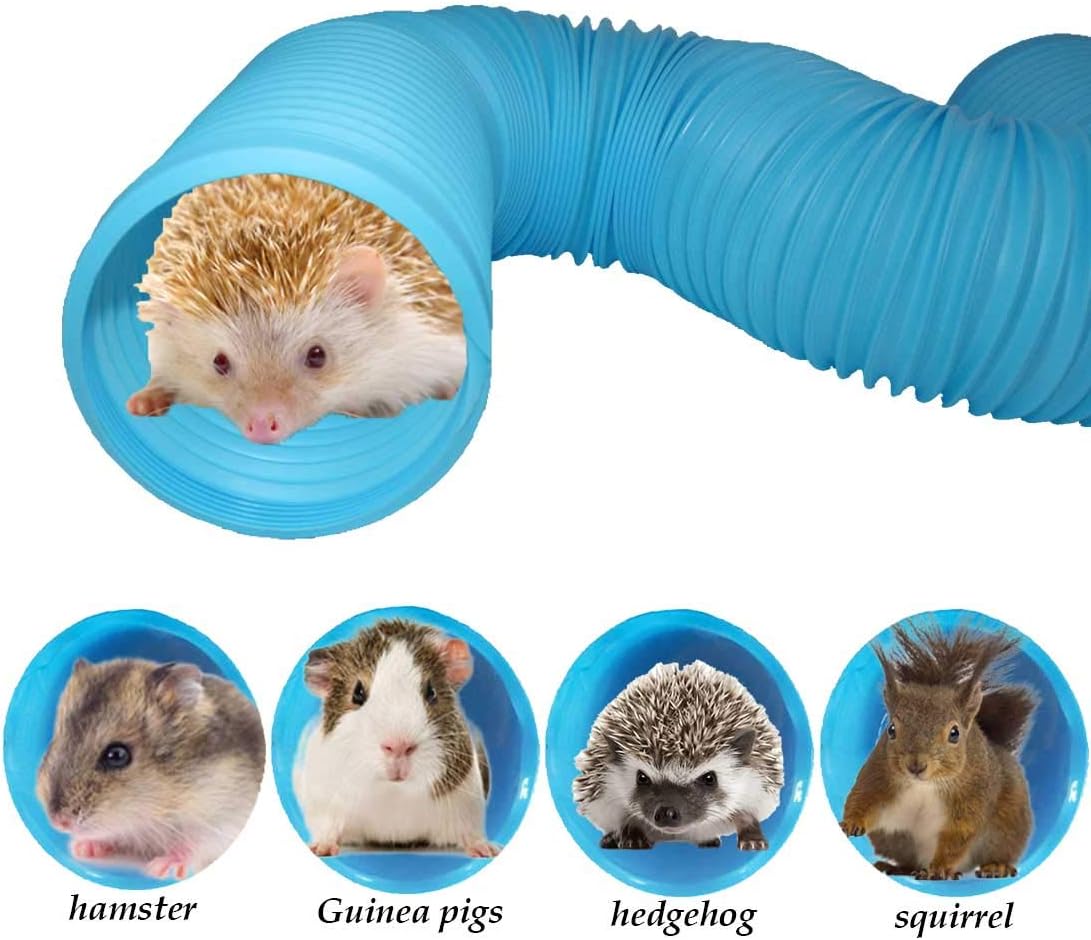 PINVNBY Hamster Fun Tunnels Pet Mouse Plastic Tube Toys Small Animal Foldable Exercising Training Hideout Tunnels for Guinea Pigs,Gerbils,Rats,Mice,Ferrets and Other Small Animals(2 PCS Blue) - Happypetzone.online - Image 7