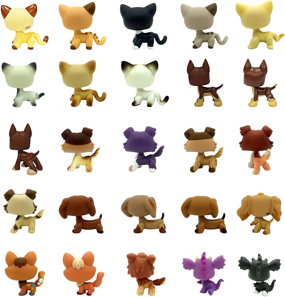 Random 2PCS Cat Dog Collie Great Dane Dachshund Cocker Spaniel Mini Pet Toys Sets Animal Figures - Happypetzone.online - Image 3
