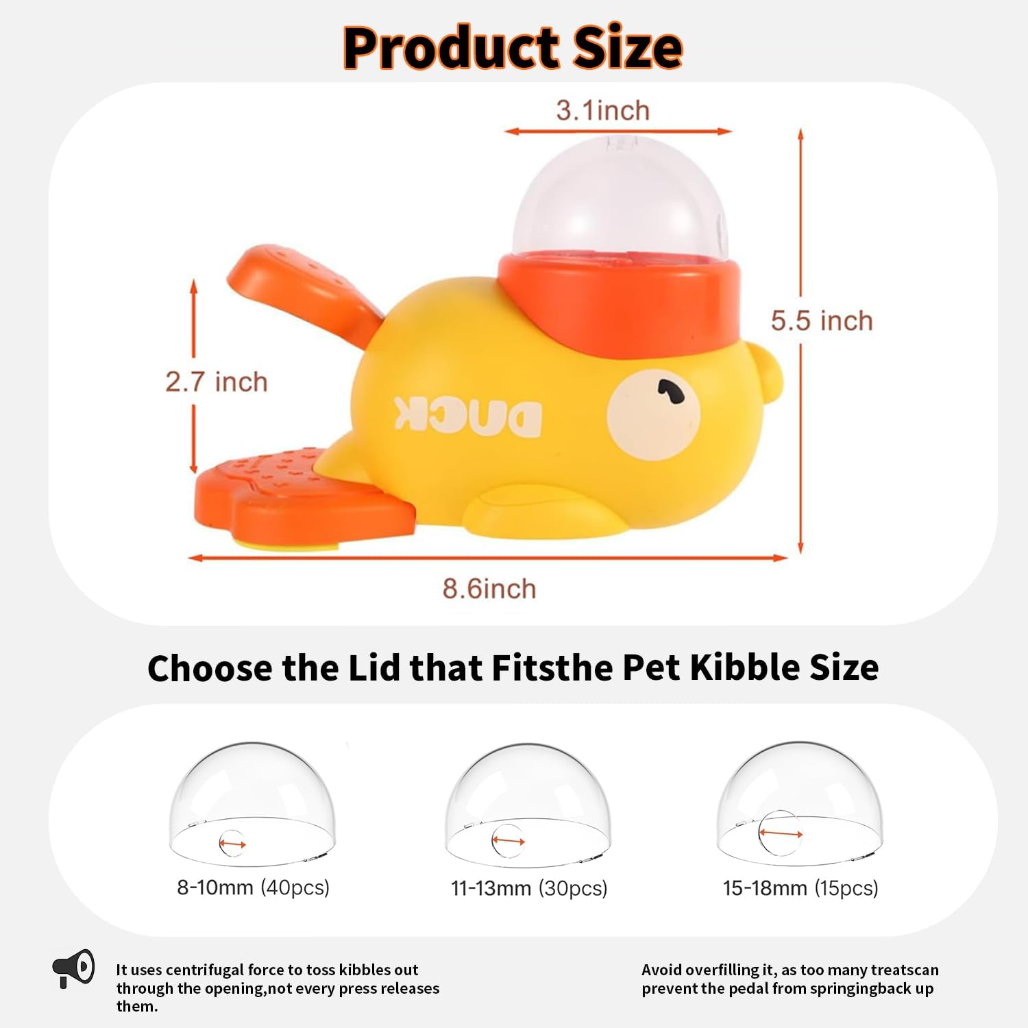 Interactive Dog Treat Dispenser Toy, Cute Duck Slow Feeder & Food Puzzle for Cats/Puppies - Durable IQ Training Pet Toy for Boredom Relief & Healthy Digestion - Happypetzone.online - Image 6