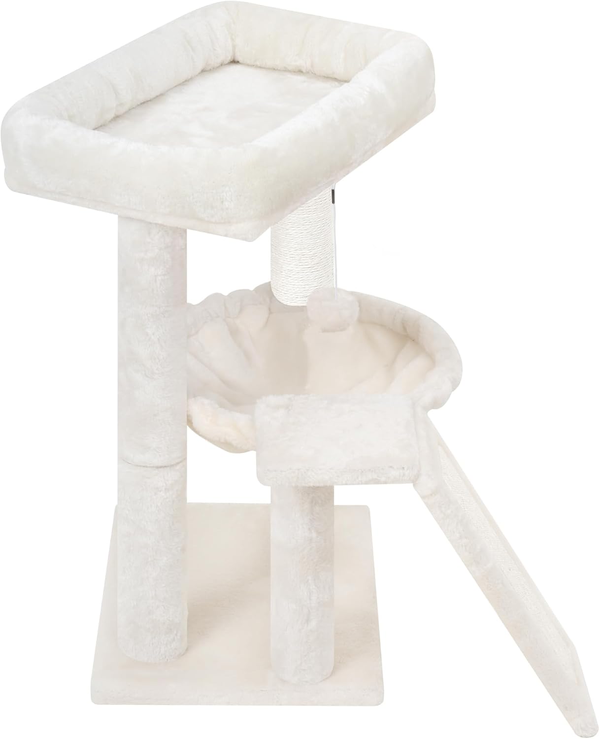 YOUPET Cat Tree with Cat Scratching Post for Indoor Cats, Cat Tower with Scratching Board and Playful Toy Balls, Cat Tree Tower with Cozy Hammock,Beige - Happypetzone.online - Image 7