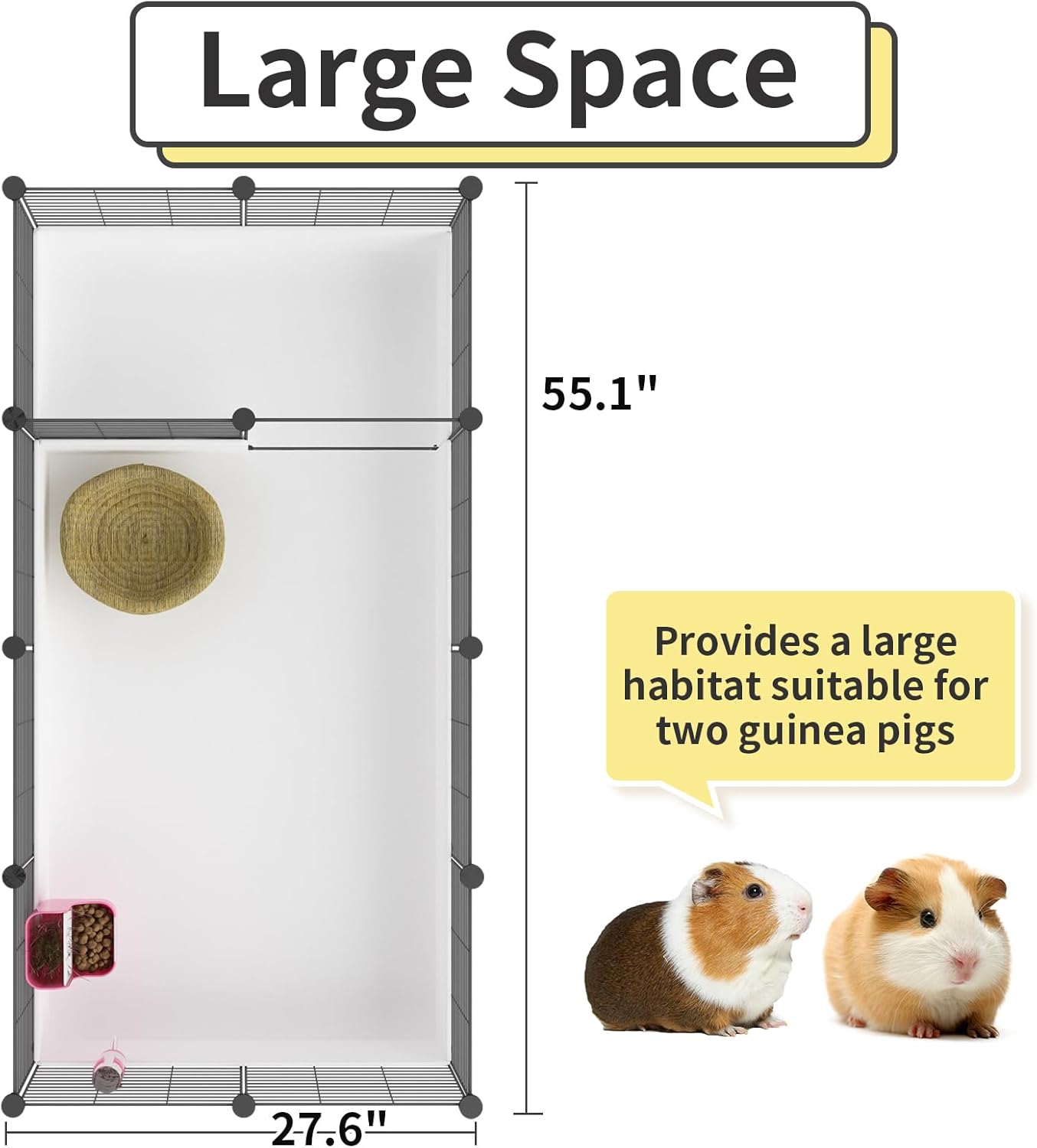 Oneluck Guinea Pig Cage, Indoor Habitat with Waterproof Plastic Bottom,Playpen for Small Pet Bunny, Turtle, Hamster, Partition cage - Happypetzone.online - Image 3