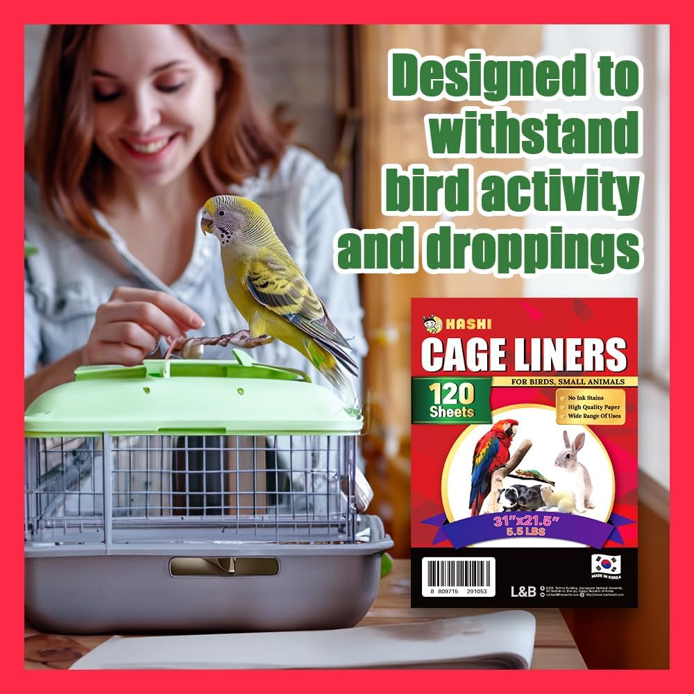 HA SHI Bird Cage Liners, 120 Disposable Newsprint Sheets, Unscented Paper for Pet Enclosures, Packing and Crafts (Large (31" x 21.5")) - Happypetzone.online - Image 2