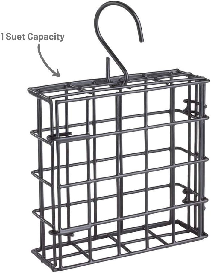 More Birds Suet Cage Bird Feeder, Fruit and Suet Feeder, Single Cake Capacity ,Black - Happypetzone.online - Image 3