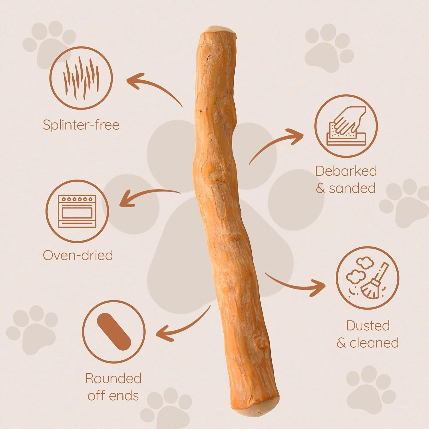 Wildfang® Coffee Wood Dog Chew, Medium - Tough Chew Toys for Aggressive Chewers, Dog Teething Toys for Puppies, Training for Chewing Muscles, Coffee Tree Sticks for Medium Dogs (33-55 lbs) - Happypetzone.online - Image 6