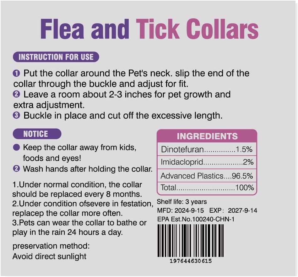 Flea Collar for Cats 4 Pack 8 Months Long-Term Protection Natural Waterproof Kitten Flea Collar Suitable for All Cats - Happypetzone.online - Image 2