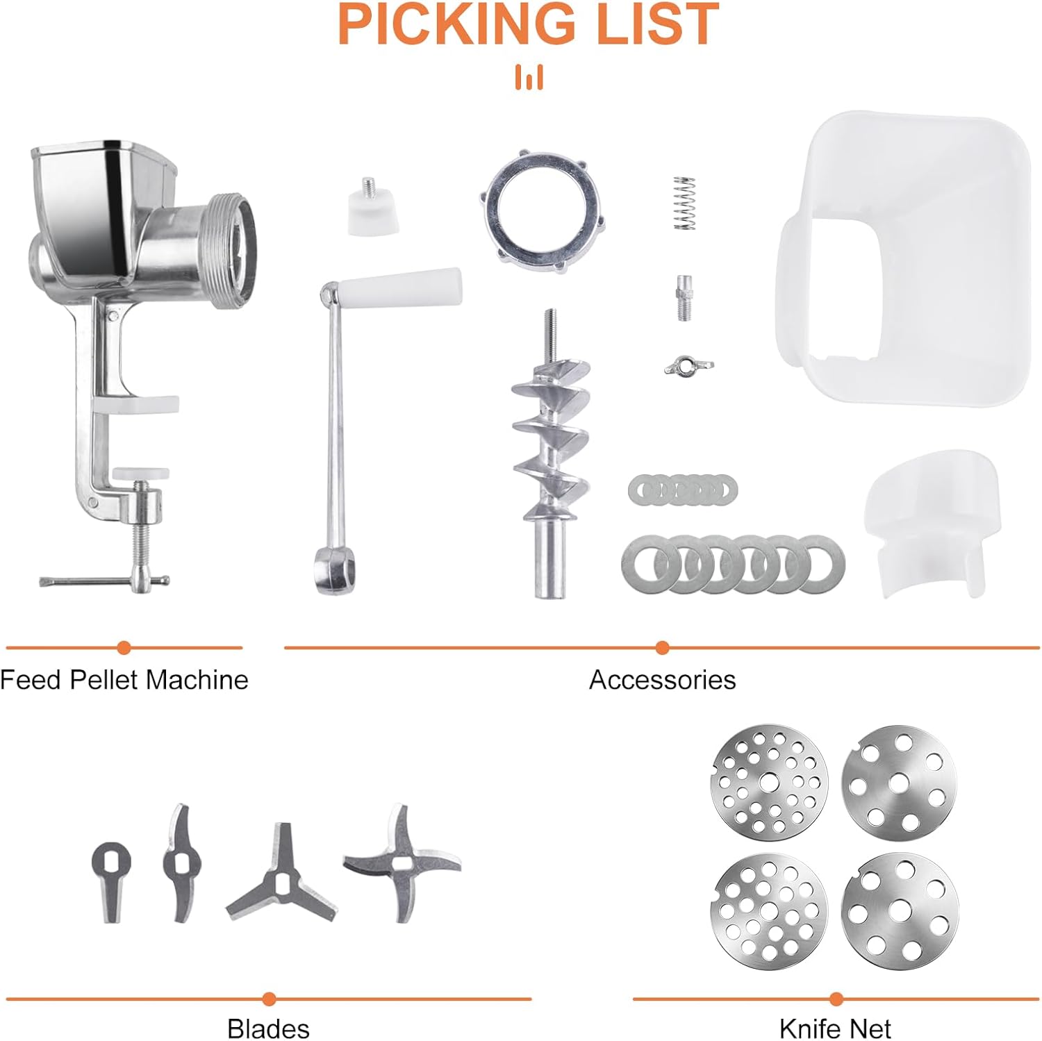 YUCHENGTECH Manual Pet Food Pellet Maker Enlarged Funnel Manual Birds Fishing Bait Granulator Pelleter Animal Pet Food Maker for Fish Dog Cat with 4mm/5mm/6mm/7mm Molds - Happypetzone.online - Image 6