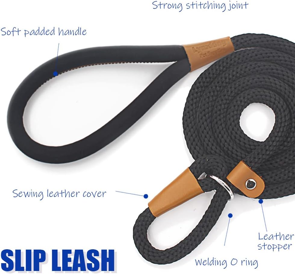 lynxking Dog Leash Slip Lead 5 6 8 FT Dog Training Leash Strong Heavy Duty Rope No Pull Training Lead Leashes for Dogs - Happypetzone.online - Image 7