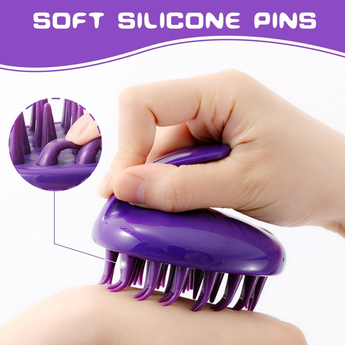 Cat Brush with Soft Rubber Pins, Washable Silicone Pet Brushes for Indoor Cats Kitty - Grooming Shedding Massage & Bath, Removes Hair Mats, Tangles, Loose Fur for Short to Long Haired - Happypetzone.online - Image 3