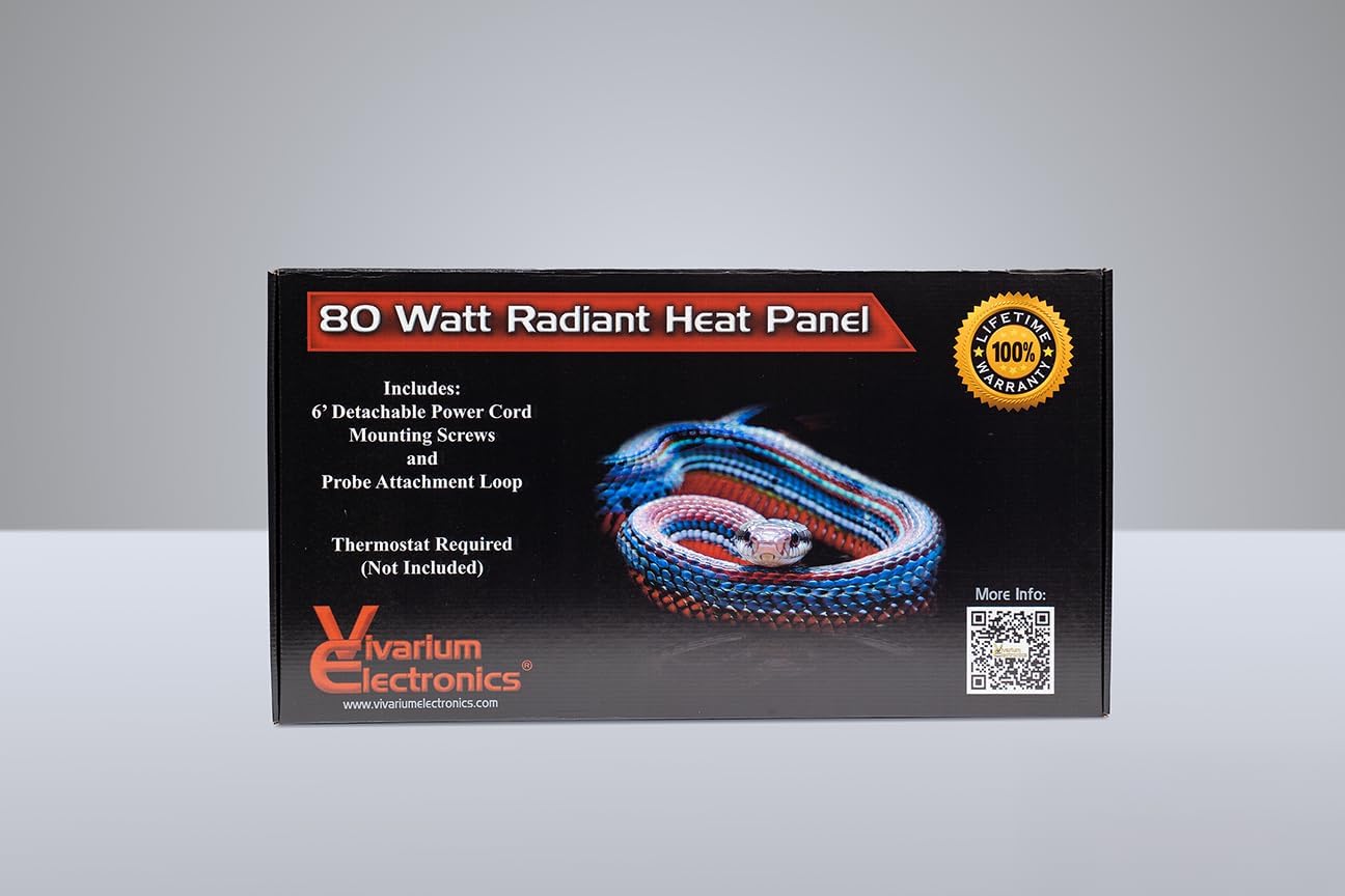 Radiant Heat Panels Made in USA 80W–Premium Reptile Heater Mounts Easily with Included Screws Reptile Heat Panel, Snake Heater, Bearded Dragon, Gecko and Hermit Crab Accessories - Happypetzone.online - Image 2