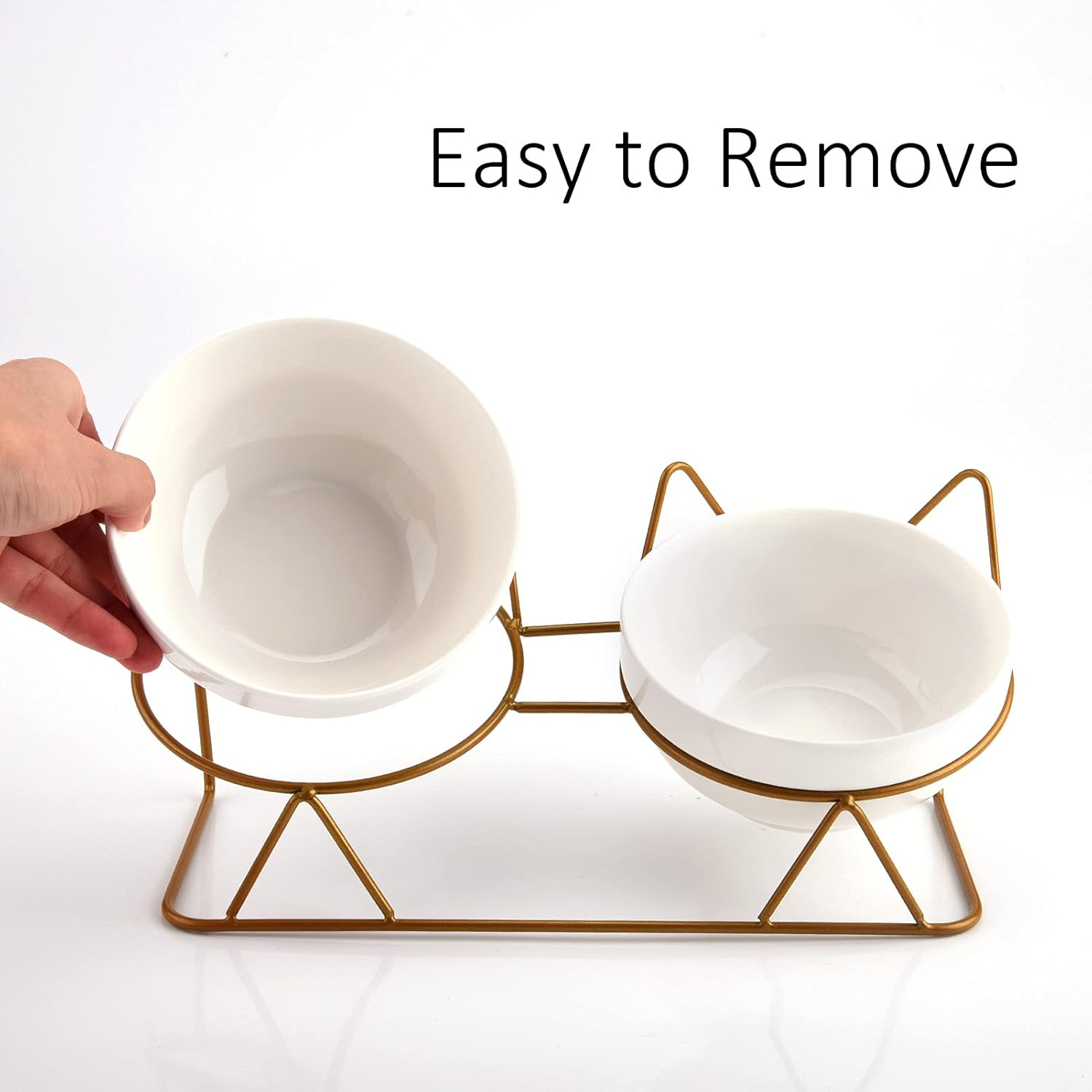 Trosetry Cat Bowls, Double Ceramic Pet Bowls with 15°Tilted Raised Stand for Food and Water, Anti Vomiting Cat Dish Feeder, Perfect for Puppy Cats and Small Dogs(Double Bowls1) - Happypetzone.online - Image 7