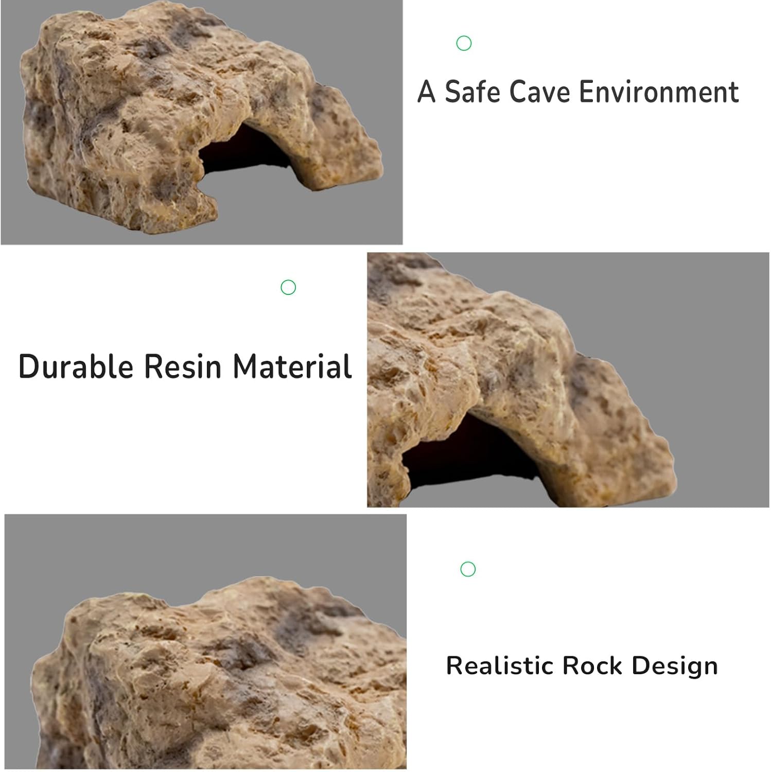 Reptile Hide for Leopard Gecko,Bearded Dragon,Ball Python & Tortoise – Terrarium Habitat Décor, Snake & Lizard Hideout (Resin, Small) - Happypetzone.online - Image 5