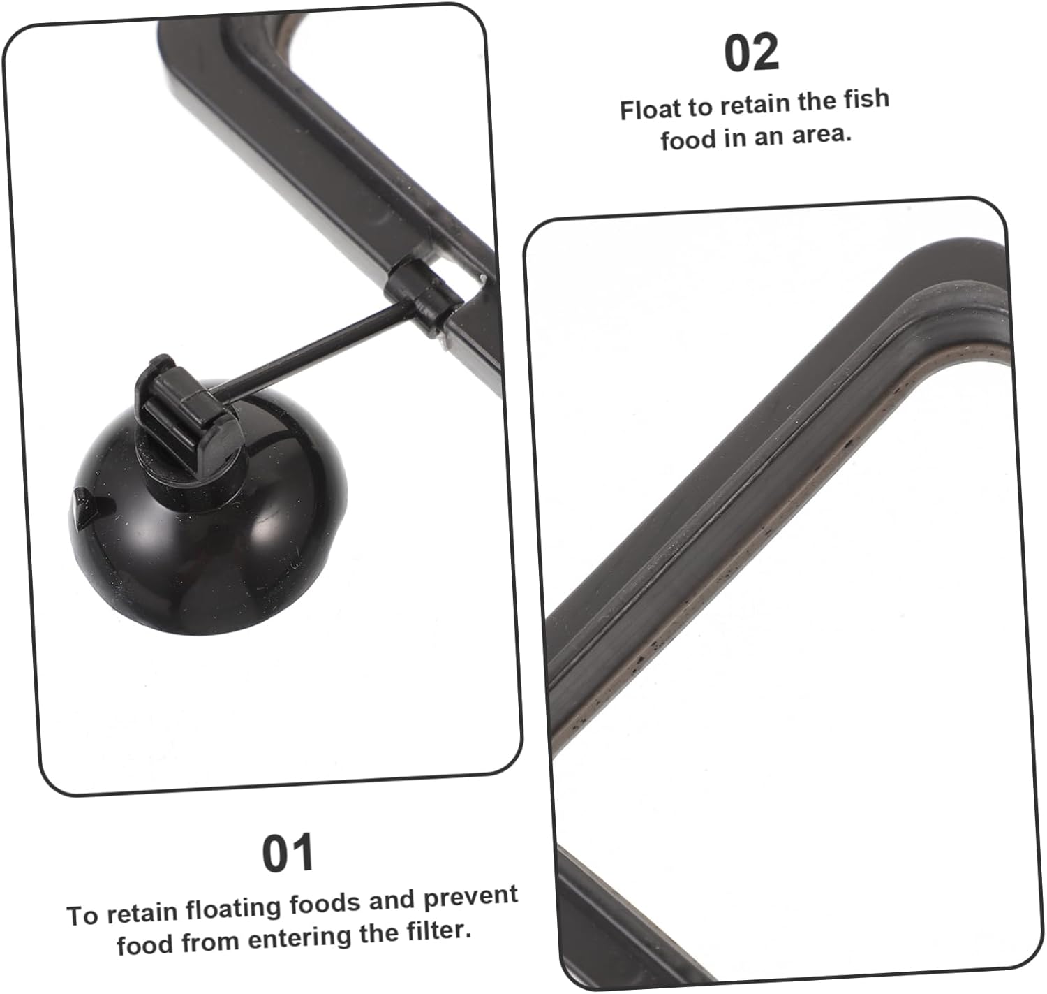 Square Floating Food Circle for Fish Feeding Aquarium Fish Feeder with Suction Cup for Flake and Floating Foods Durable Black Design for Betta Guppy Goldfish - Happypetzone.online - Image 9