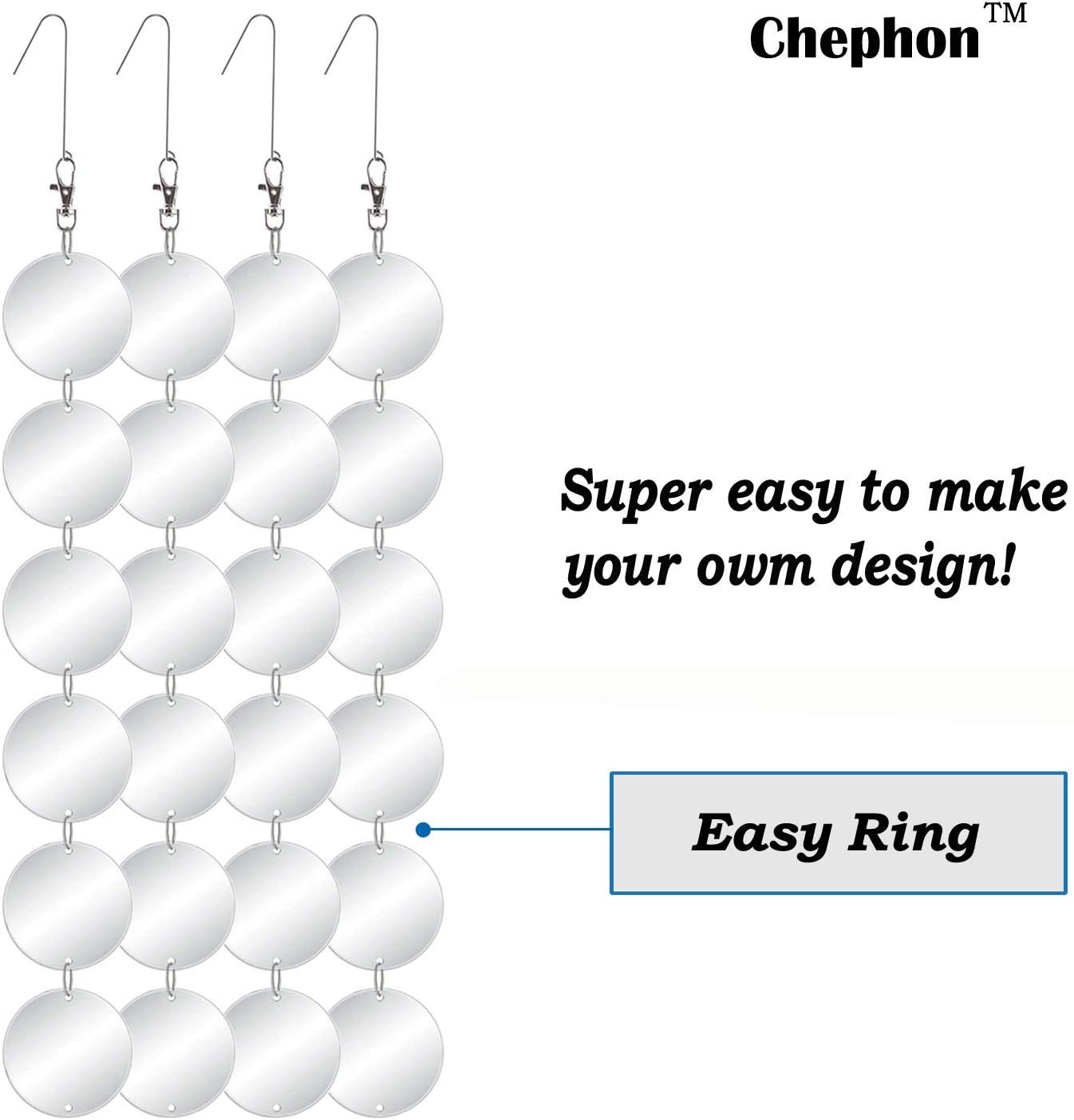 Chephon Upgraded Bird Scare Discs Set - Large 24 Discs - Highly Reflective Double-Sided Bird Reflectors Scare Devices - Better to Keep Most Birds Away Like Woodpecker and Pigeon - Happypetzone.online - Image 6