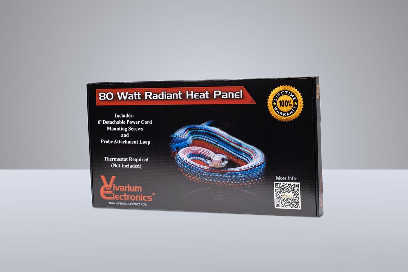 Radiant Heat Panels Made in USA 80W–Premium Reptile Heater Mounts Easily with Included Screws Reptile Heat Panel, Snake Heater, Bearded Dragon, Gecko and Hermit Crab Accessories - Happypetzone.online - Image 4