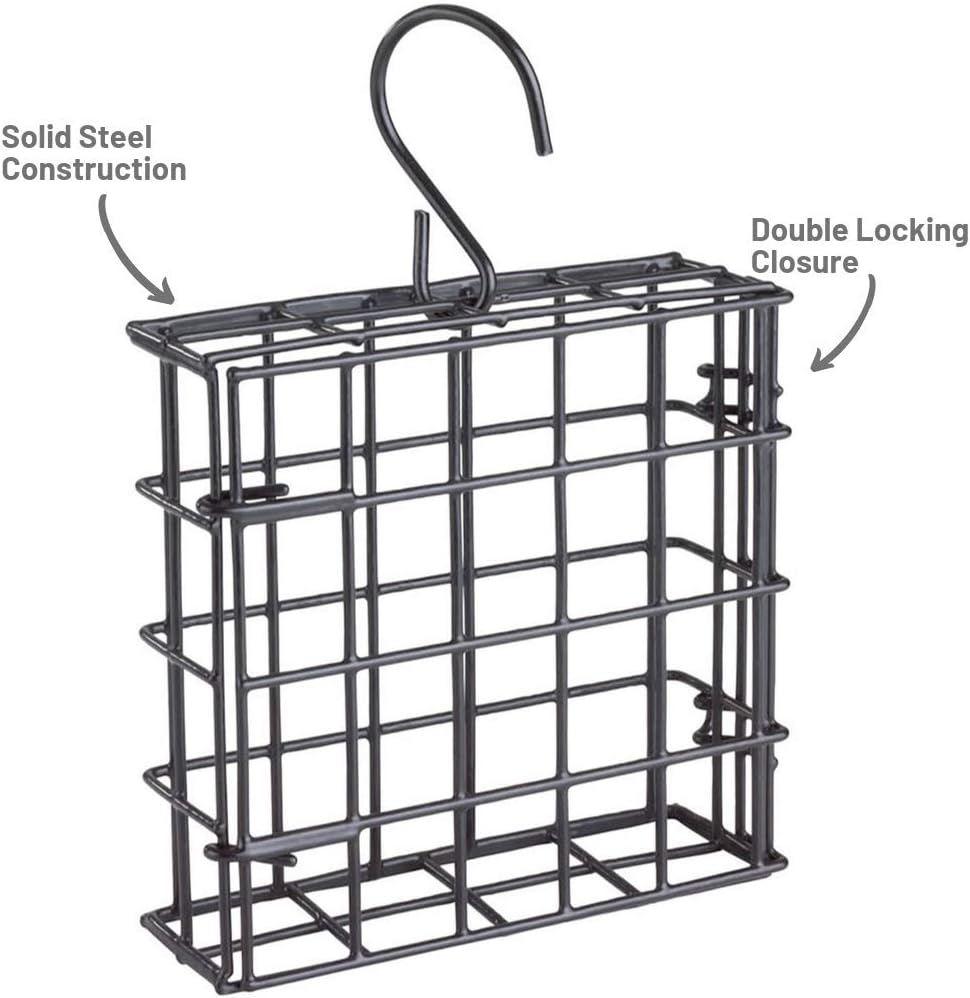 More Birds Suet Cage Bird Feeder, Fruit and Suet Feeder, Single Cake Capacity ,Black - Happypetzone.online - Image 4