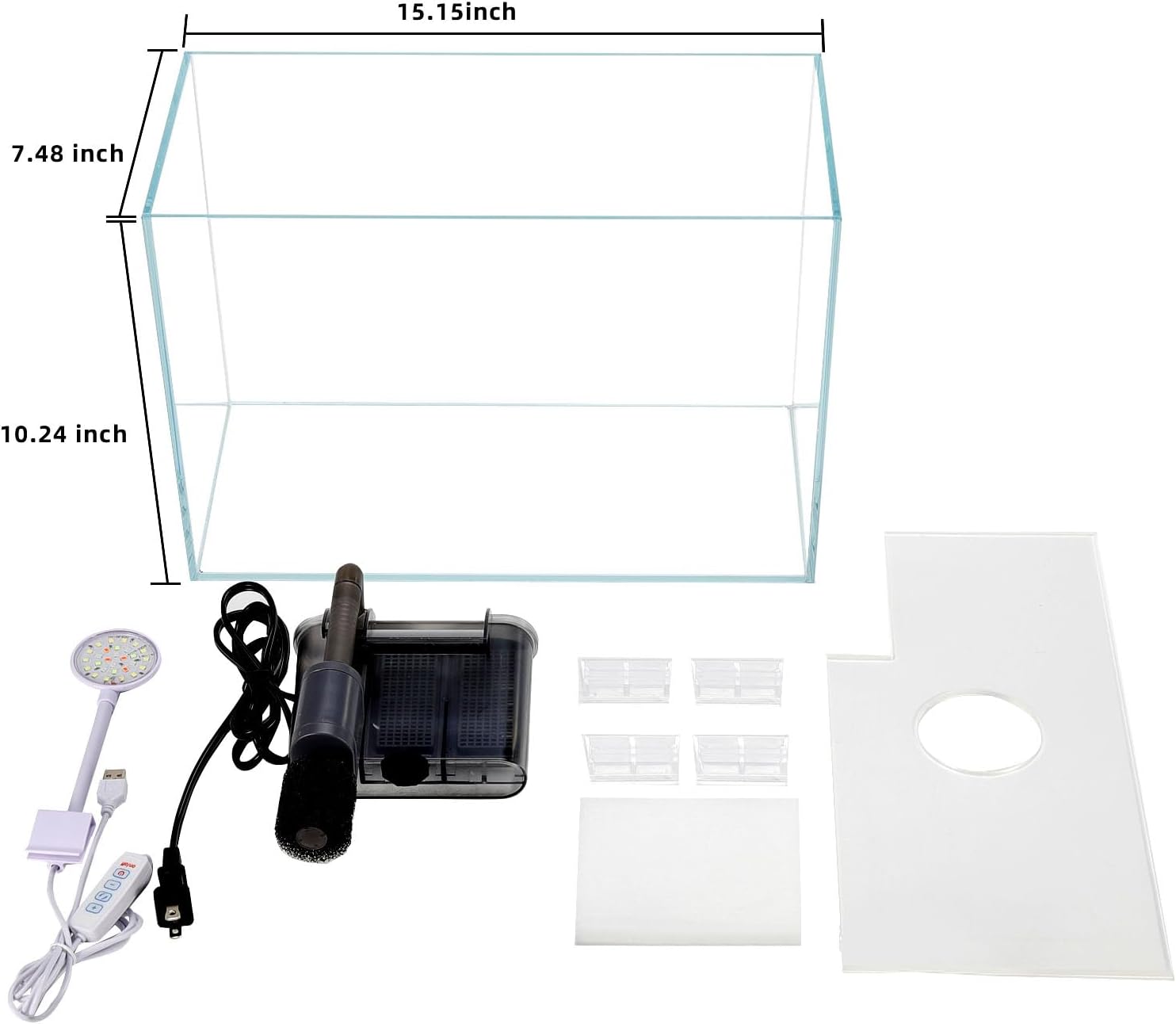 Vimvins 5 Gallon Glass Small Fish Tank with Filter Light and Lid, Betta Aquarium Starter Kits - Happypetzone.online - Image 5