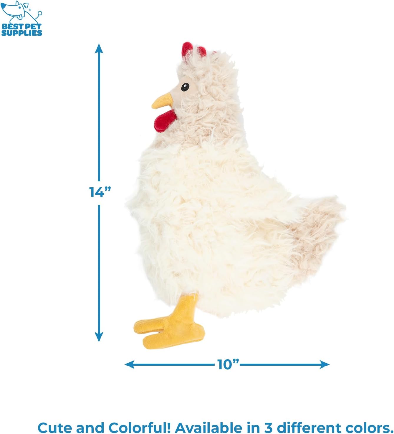 Best Pet Supplies Interactive Squeaky Dog Chew Toy, Ideal Dog Toys for Chewers, Small, Medium & Large Dogs, and Fetch Lovers - Crinkle Chicken (Beige), Large - Happypetzone.online - Image 4