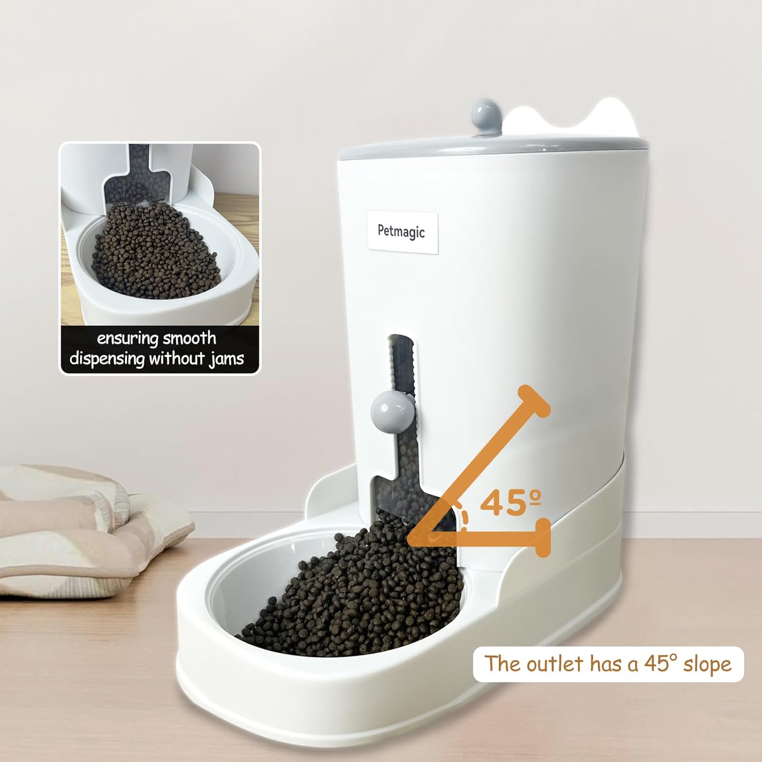 Gravity cat Feeder by Petmagic is a 3.6L Large-Capacity cat Food and Water Bowl Set. This Two-piece Set is Suitable for pet Feeding, Including Small and Medium-Sized Dogs, Kittens. - Happypetzone.online - Image 3