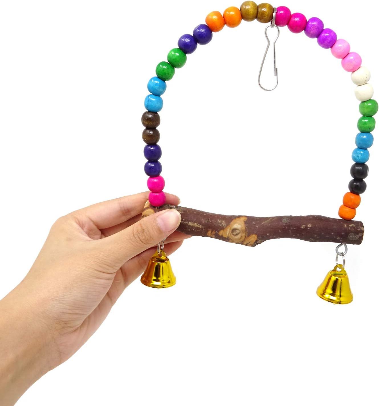 Honbay Wooden Bird Swing Perch Parrot Hanging Toy for Small Sized Birds - Happypetzone.online - Image 4