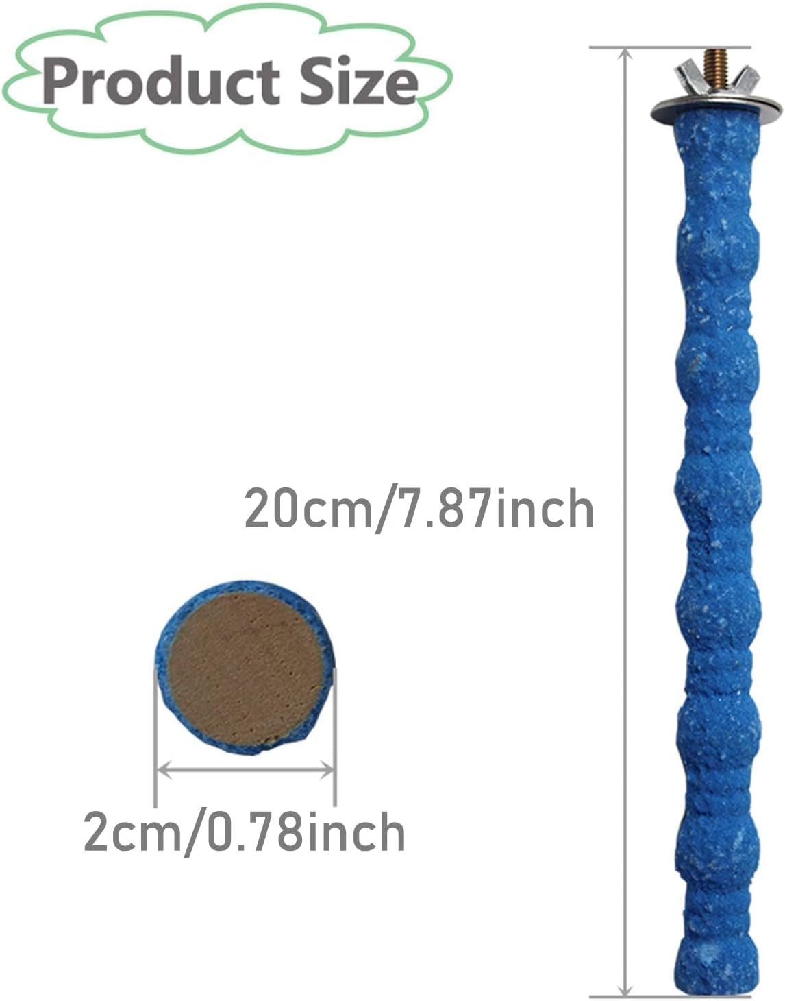 kathson 3PCS Bird Perch Parrot Stand Cage Accessories Natural Wooden Stick Paw Grinding Rough-surfaced Chew Toy for Cockatiels Cockatoo Lorikeet Conure Parakeet (Random Color,7.87inch) - Happypetzone.online - Image 3