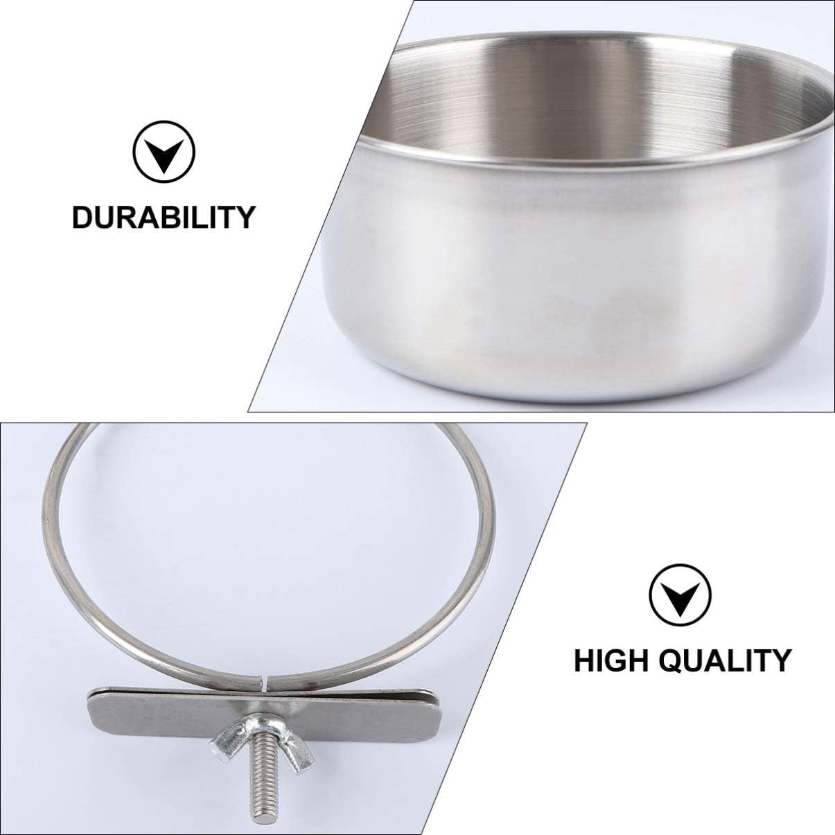 Toddmomy 8pcs Stainless Steel Parrot Feeding Set Bite Chinlon Spoons Bowls Organic Willow Material for Birds Easy Feeding - Happypetzone.online - Image 8