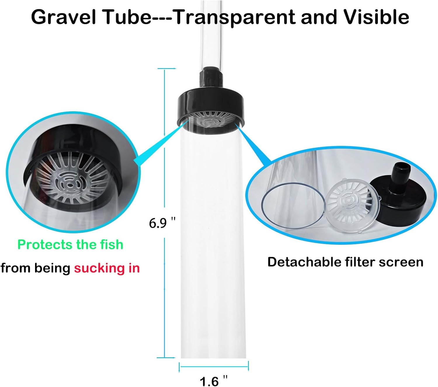 4.3ft Fish Tank Cleaner Aquarium Siphon Gravel Vacuum for Aquarium Fish Tank Changing Water Cleaning Gravel and & Sand - Happypetzone.online - Image 3