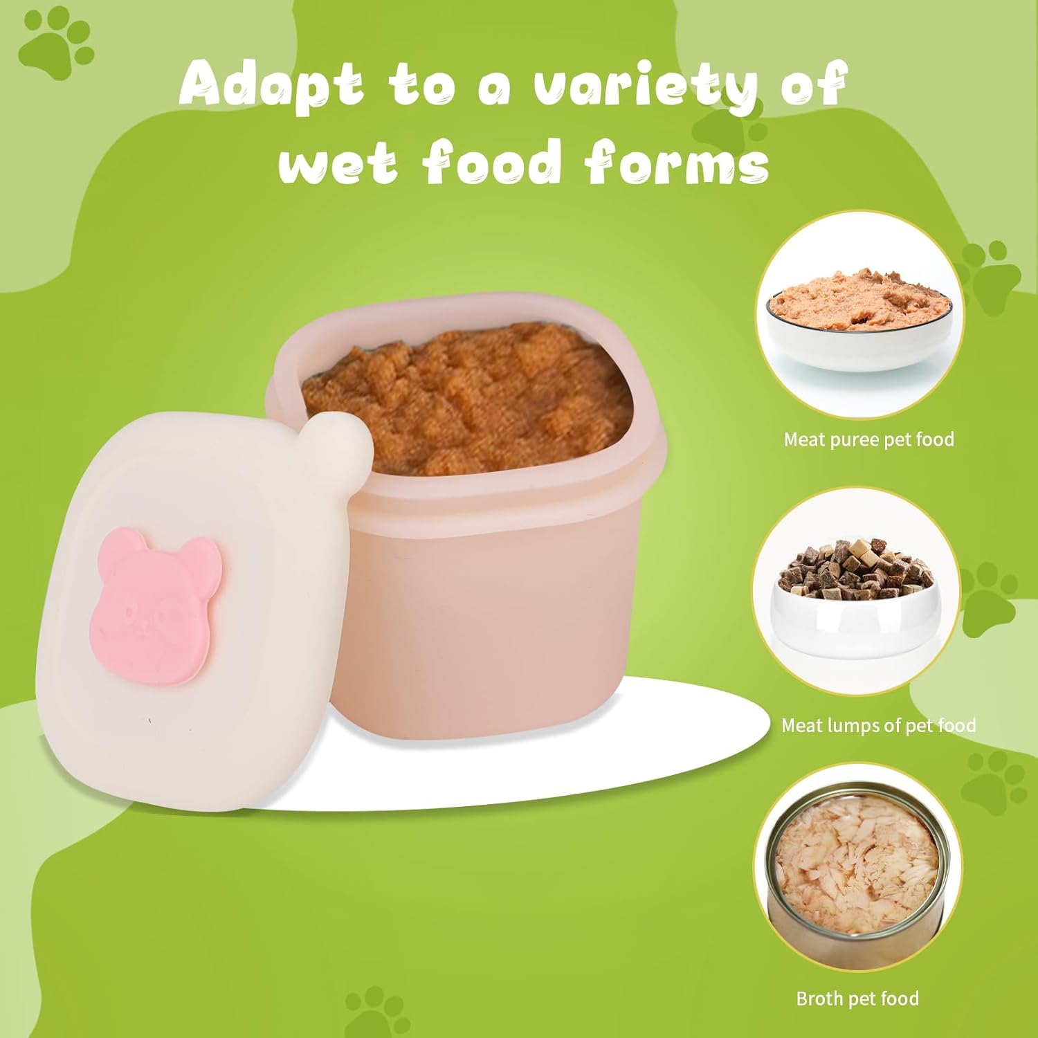 Pet Wet Food Container with Lids for Fridge,8-Pack Farmers Homemade Silicone Dog Food Container with Scoop,1.1oz Each, Keeps Wet Can Food Fresh, Odor-Resistant,Freezer, Microwave & Dishwasher Safe - Happypetzone.online - Image 5