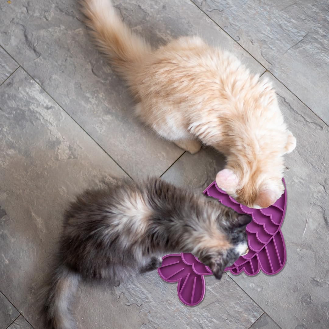 SPOT Soother Lick Mat-Licking Mat for Cats, Kittens, Medium and Large Dogs and Puppies, Food Grade Rubber, Anxiety Reliever, Dog Peanut Butter Lick Pad, Slow Feeder, 9.75inch, Fish - Happypetzone.online - Image 5