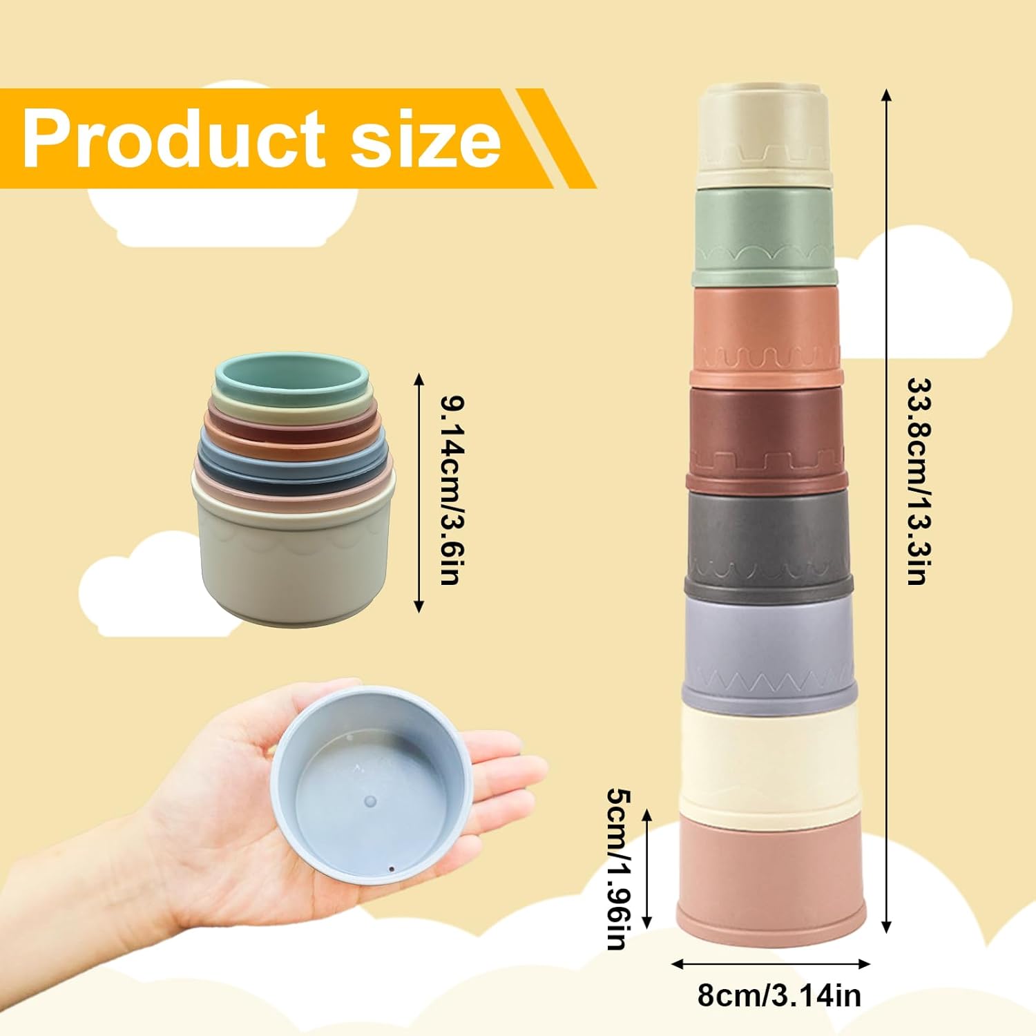 8 Pcs Stacking Cups for Small Animal Toys,Nesting Rabbit Toys of Different Sizes,Safe Plastic Colorful Nesting Toys for Bunny Guinea Pig Hiding Food and Playing - Happypetzone.online - Image 2