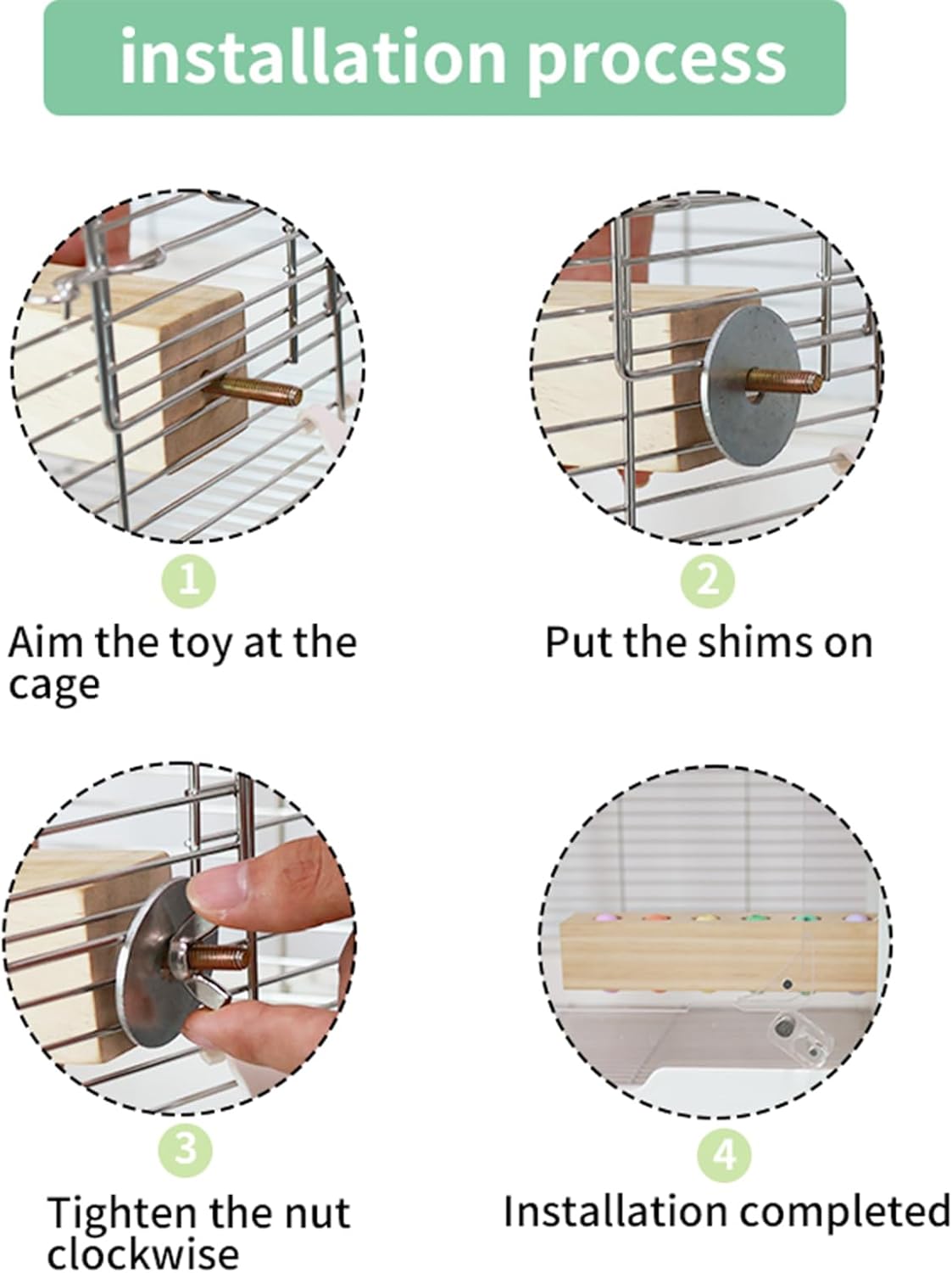 Bird Toys & Bird Perch, Bird Wooden Block Chewing Toy Parrot Foraging & Puzzle Toys Bird Cage Accessories for Conures Parakeets Cockatiels Lovebirds African Grey Macaws (Spinning Ball) - Happypetzone.online - Image 7