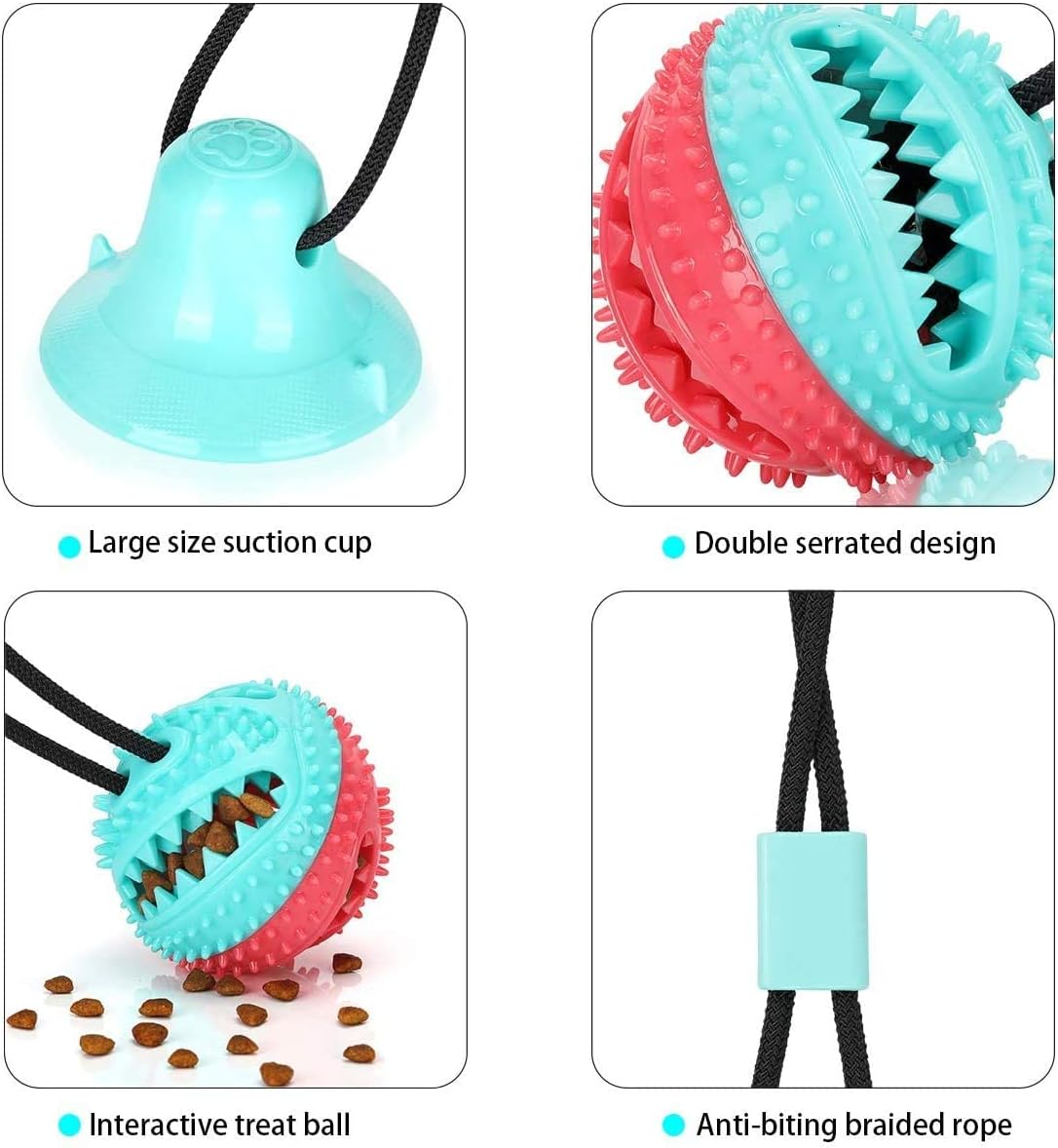 ALLRIER Dog Toys to Keep Them Busy for Boredom,Interactive Dog Toys Tug of War, Mentally Stimulating Toys for Dog, Puppy Teething Puzzle Treat Food Dispensing Ball Toy for Small Medium Dogs - Happypetzone.online - Image 4