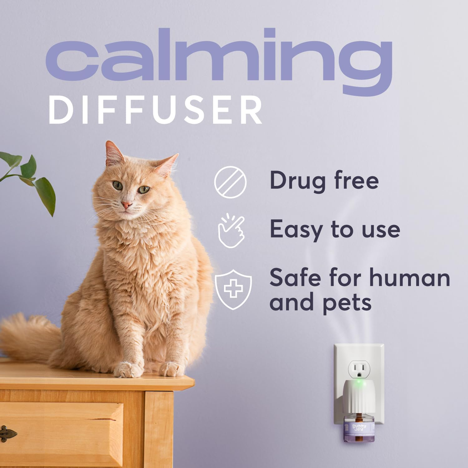 Cat Calming Diffuser Refills – Long-Lasting 30-Day Formula, Cat Pheromones Calming Diffuser for Stress Relief, Relaxation, and Anxiety Reduction, Easy to Use – (2 Diffusers + 2 Refills) - Happypetzone.online - Image 3