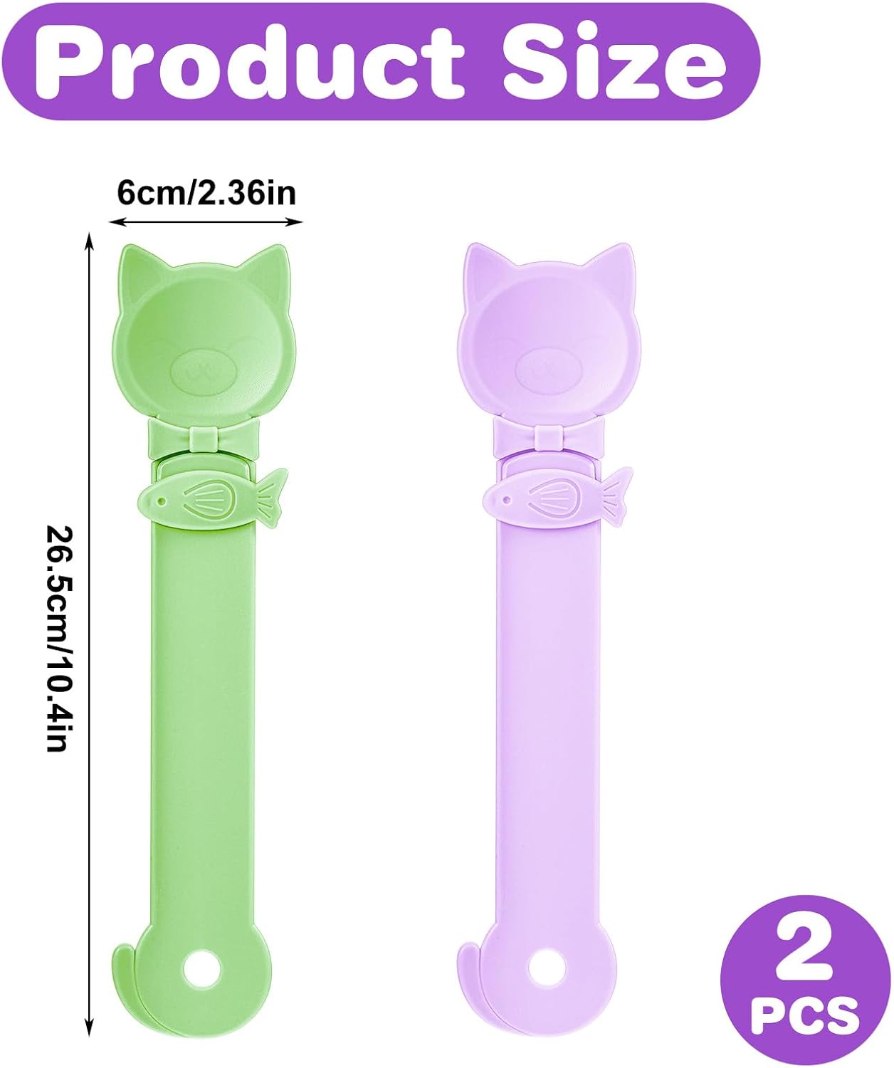2Pcs Cat Treat Spoons Set, Lickable Cat Treat Spoon Sliding Squeeze Cats Strip Feeder Spoon Multi-Function Wet Treats Dispenser Easy Feeding Spoons for Pets (Purple, Green) - Happypetzone.online - Image 2