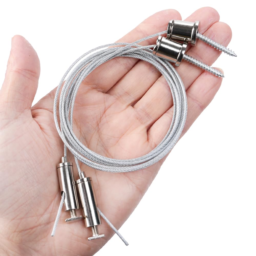 Ceiling Hanging Wire Cable Kit, 4 Sets Wire Cable Hanging System kit, Aquarium Light Hanging Kit, Adjustable Wire Rope for Linear Light, Panel, Pendant, Chandelier, Suspension Light Fixture - Happypetzone.online - Image 7