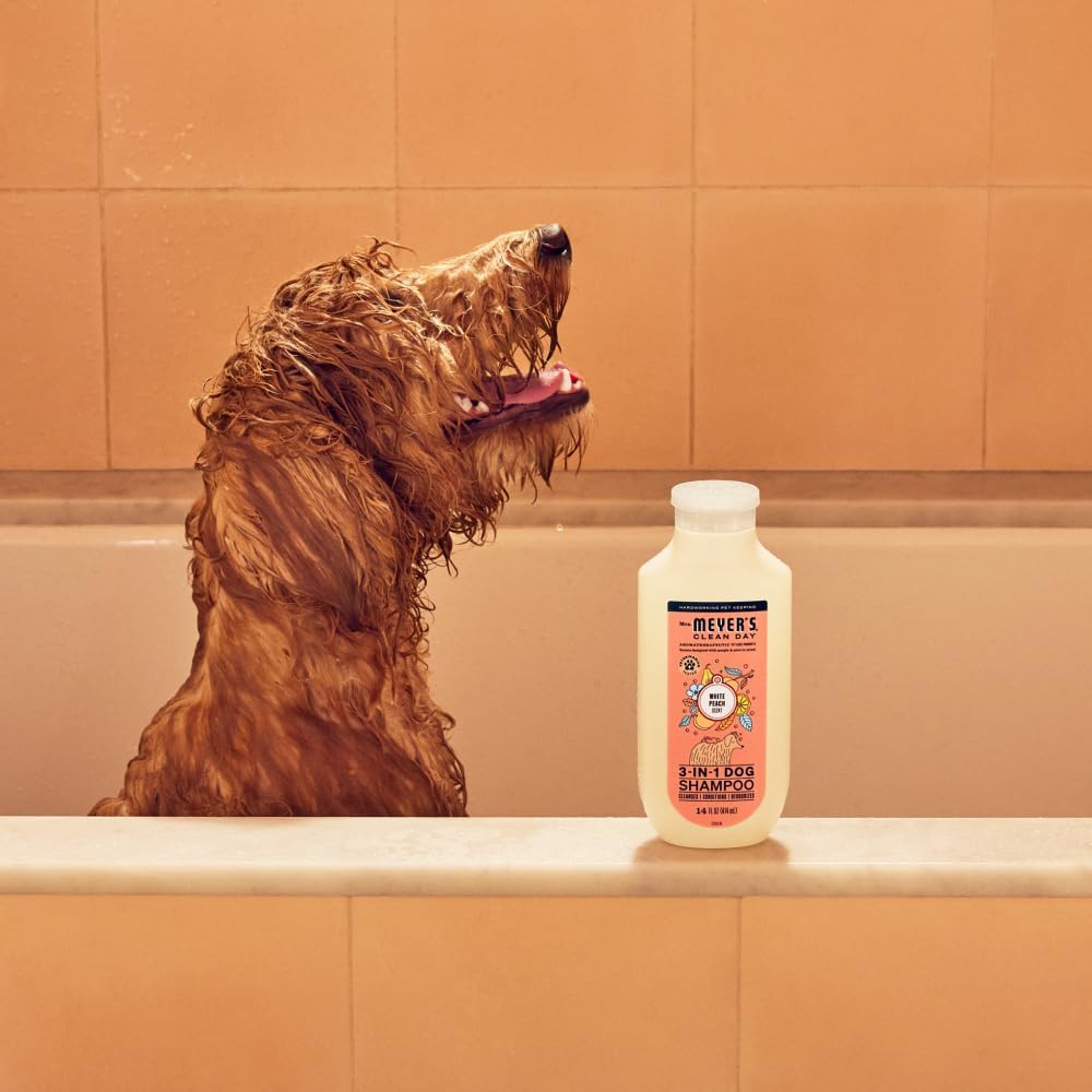 MRS. MEYER'S Clean Day 3 in 1 Dog Shampoo, White Peach Scent, 14oz - Happypetzone.online - Image 7